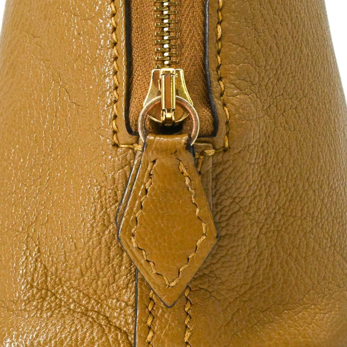 Hermes Brown Chevre Leather Handbag Shoulder Bag (Pre-Owned)