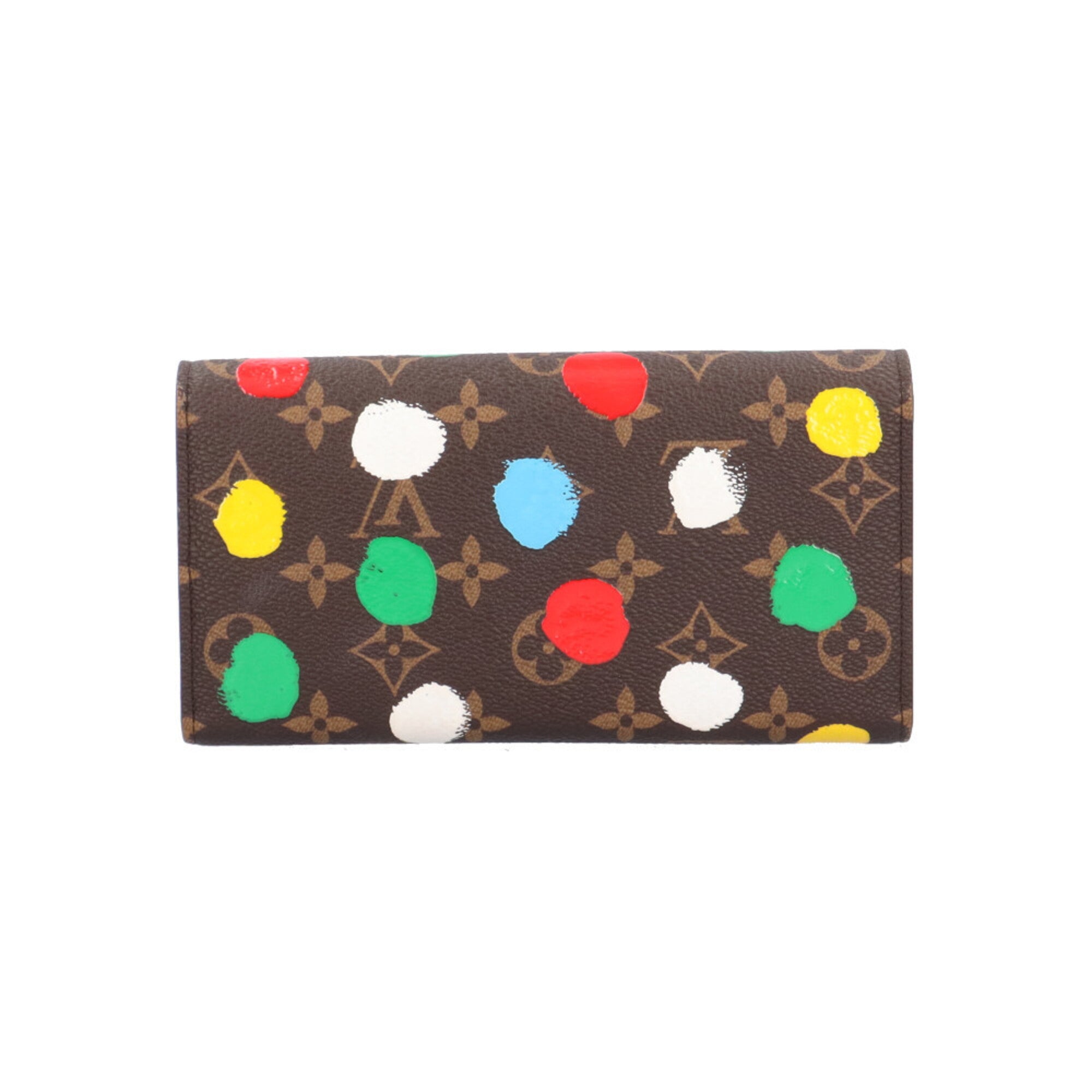 Louis Vuitton Dot Infinity (Yayoi Kusama) Brown Multi-Color Monogram Long Wallet (Bi-Fold) (Pre-Owned)