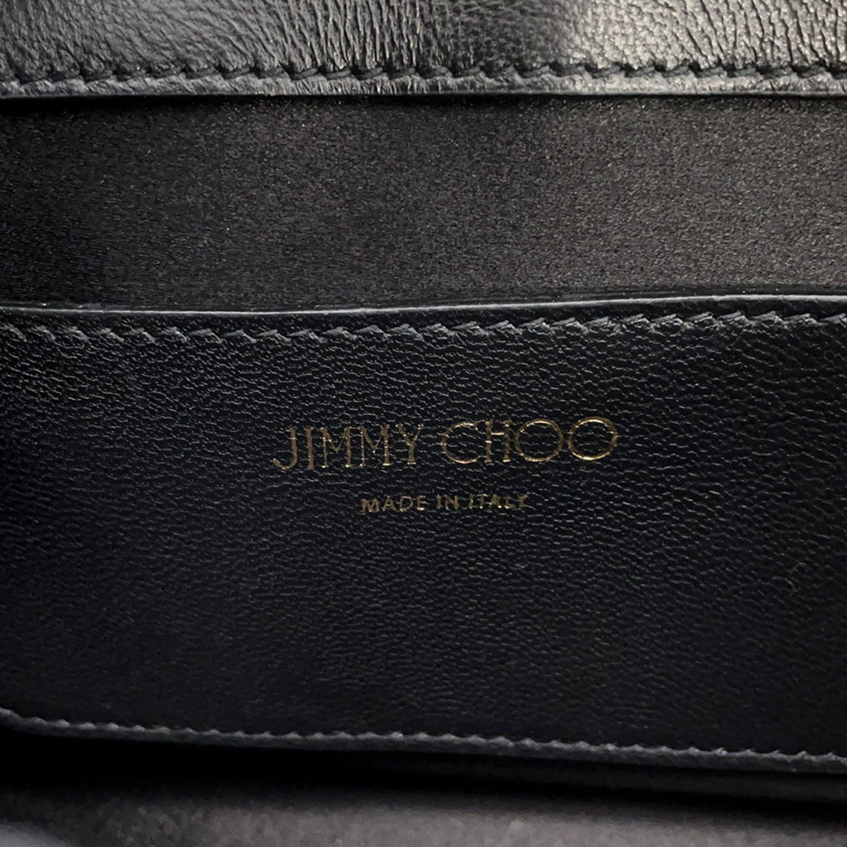 Jimmy Choo Black Leather Handbag Shoulder Bag (Pre-Owned)