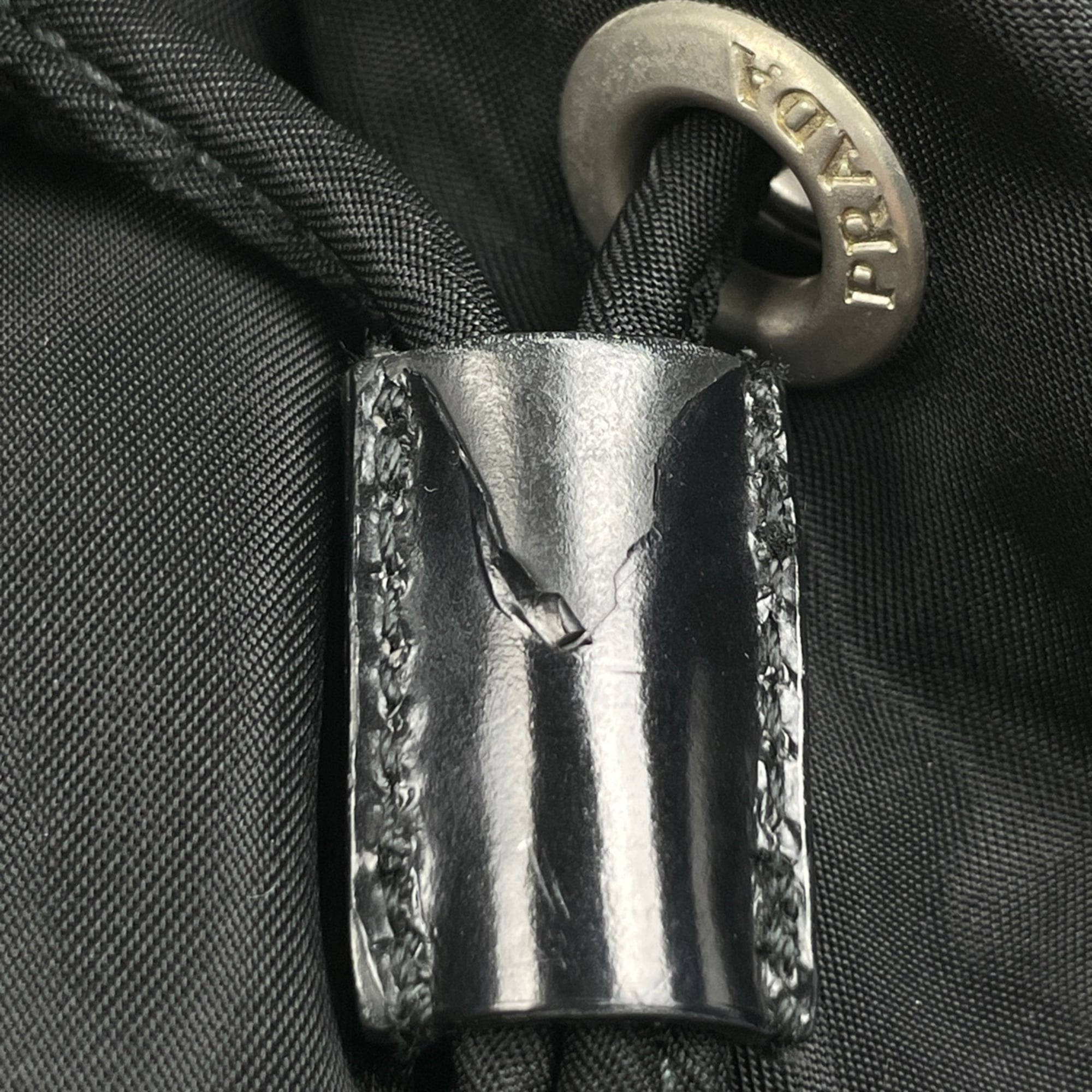 Prada Black Nylon Leather Backpack (Pre-Owned)