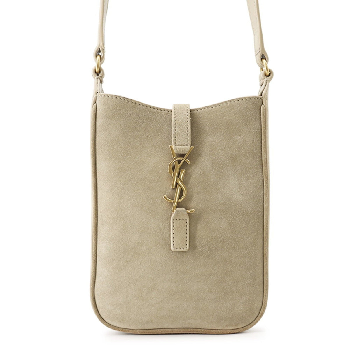 Yves Saint Laurent Beige Suede Handbag Shoulder Bag (Pre-Owned)