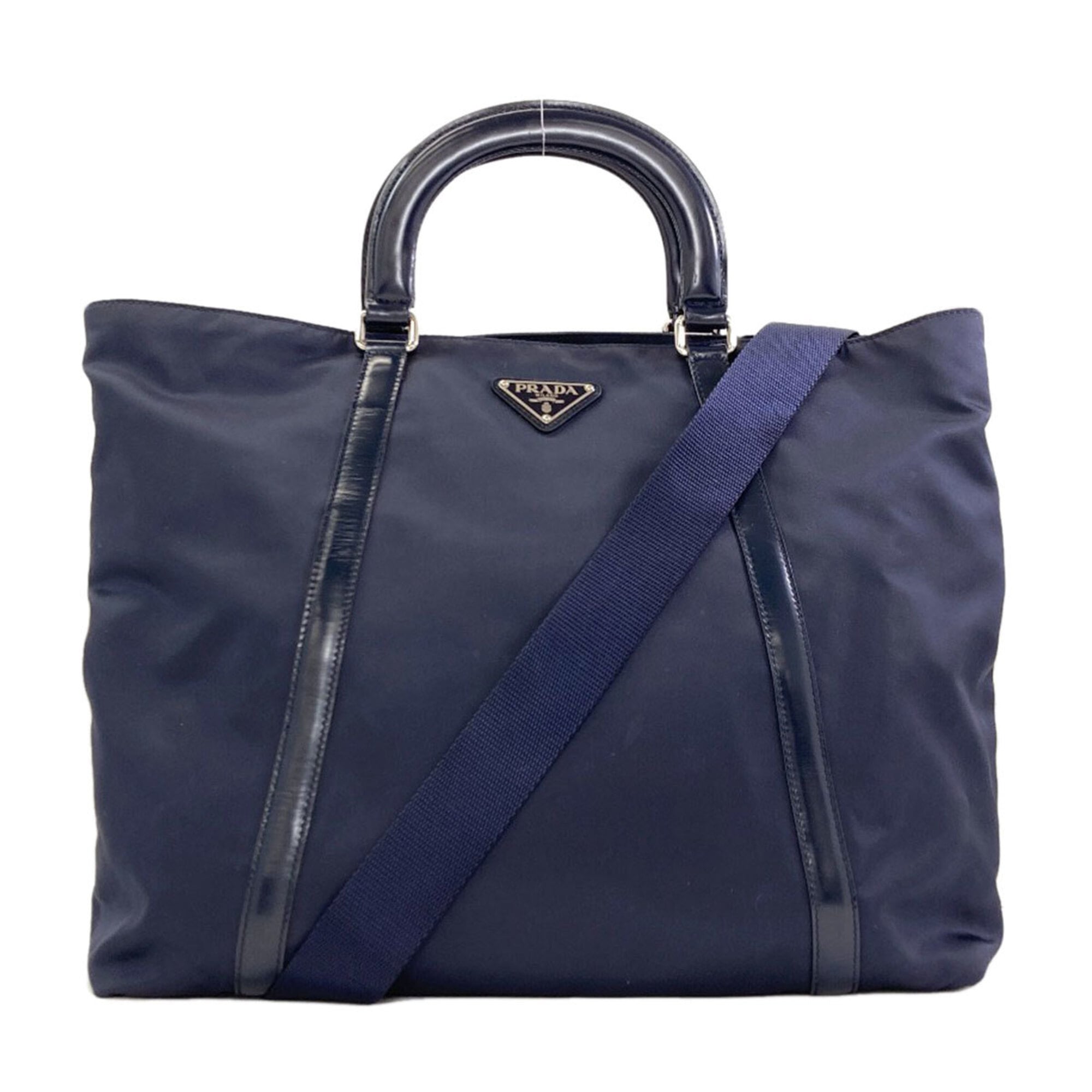 Prada Navy Nylon Handbag (Pre-Owned)