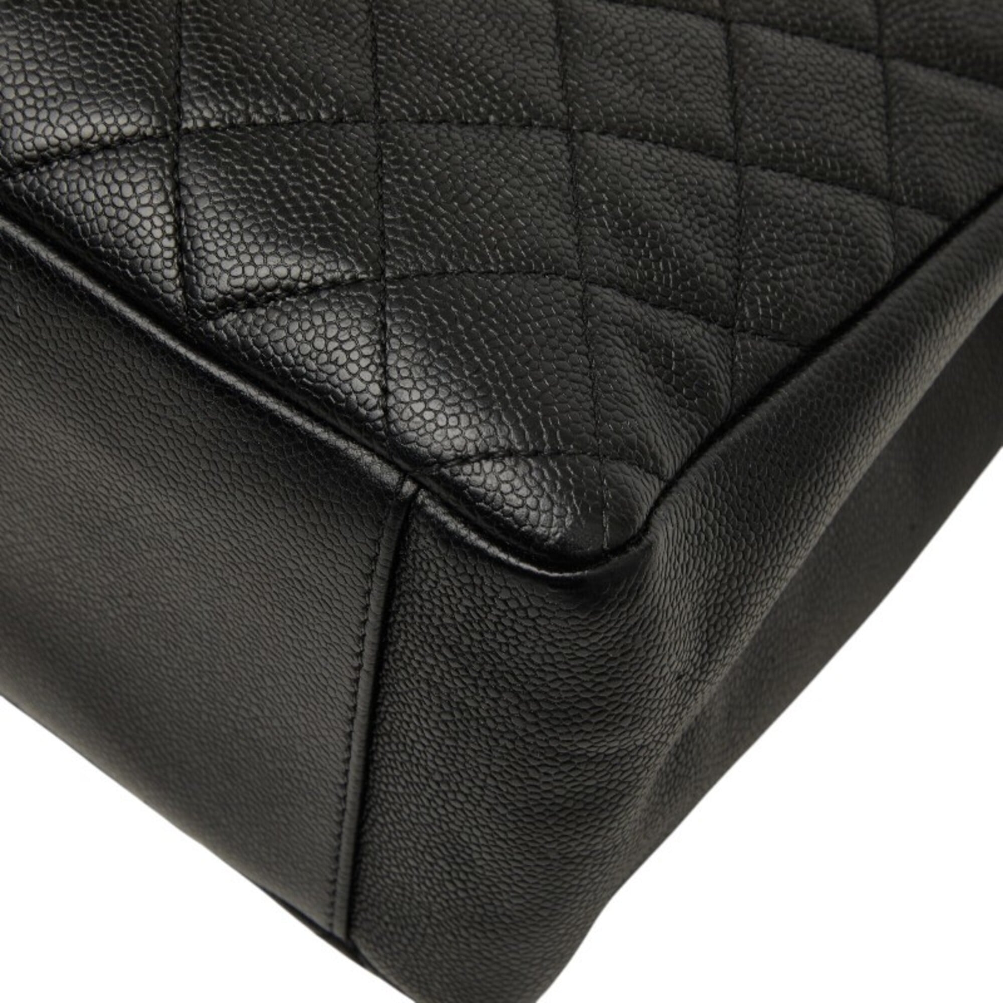 Chanel Black Grained Calfskin Shoulder Bag Tote Bag (Pre-Owned)