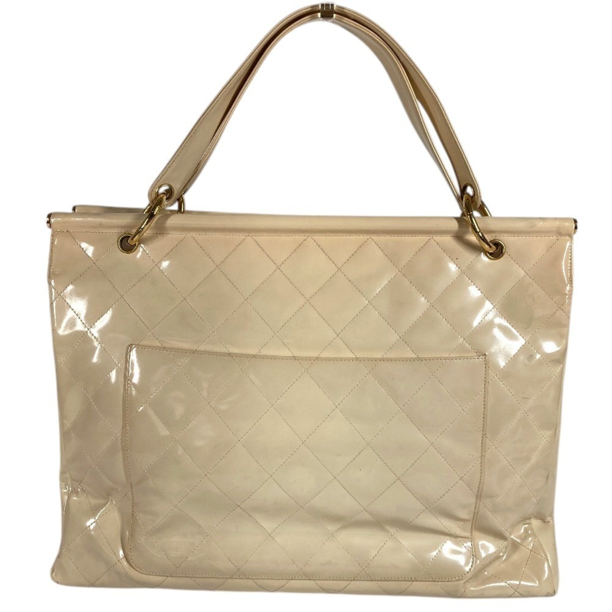 Chanel Matelasse White Leather Handbag (Pre-Owned)