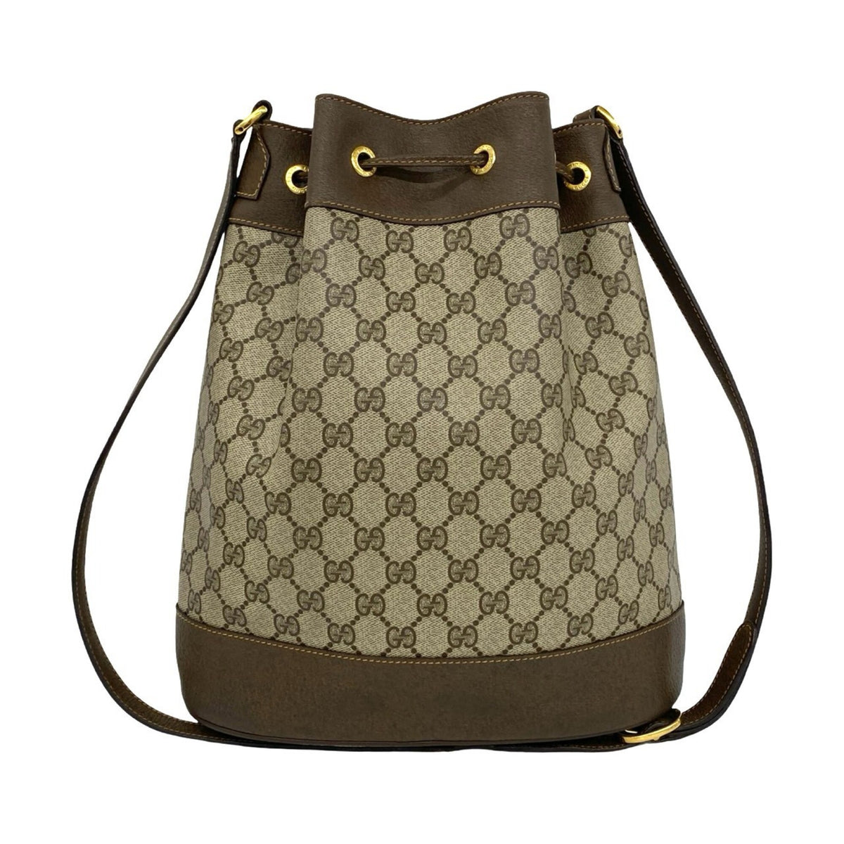 Gucci Brown Green Red Color Leather Pvc Shoulder Bag (Pre-Owned)