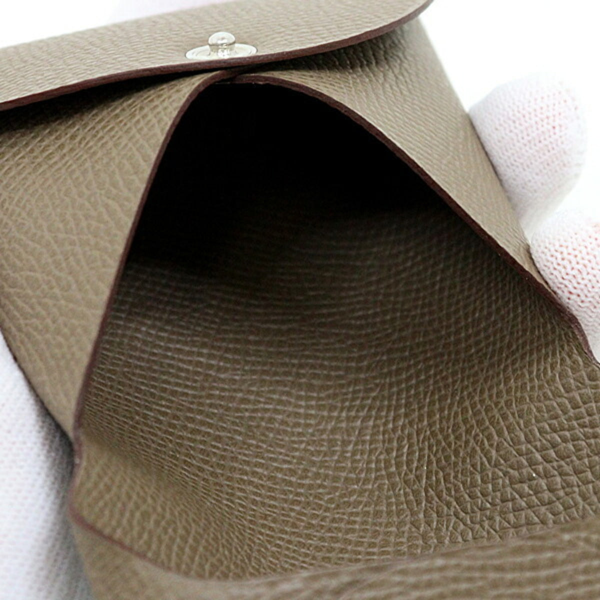 Hermes Etoupe Gray Epsom Leather Coin Purse/Coin Case (Pre-Owned)