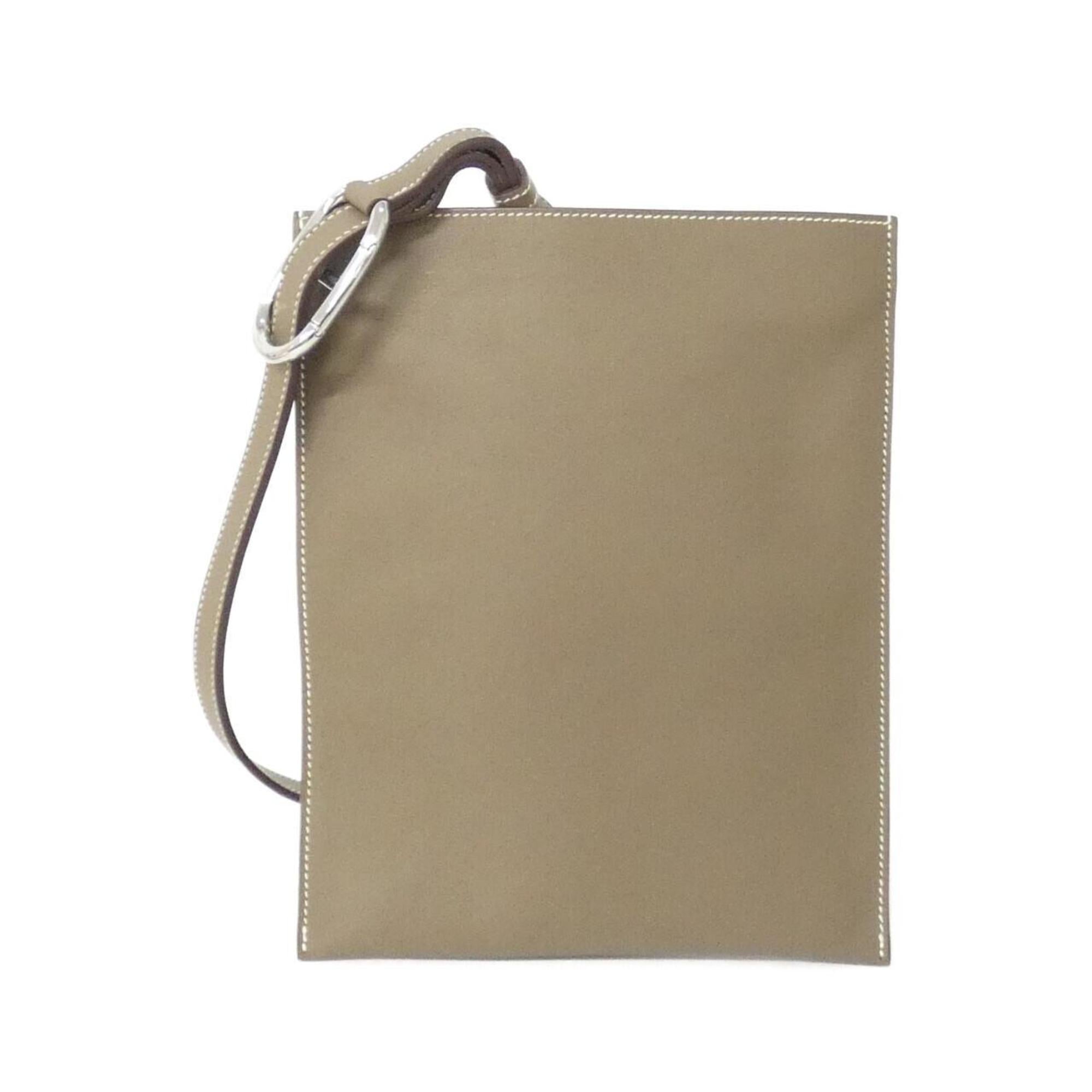 Hermes Etoupe Gray Swift Leather Chain/Shoulder Wallet (Pre-Owned)