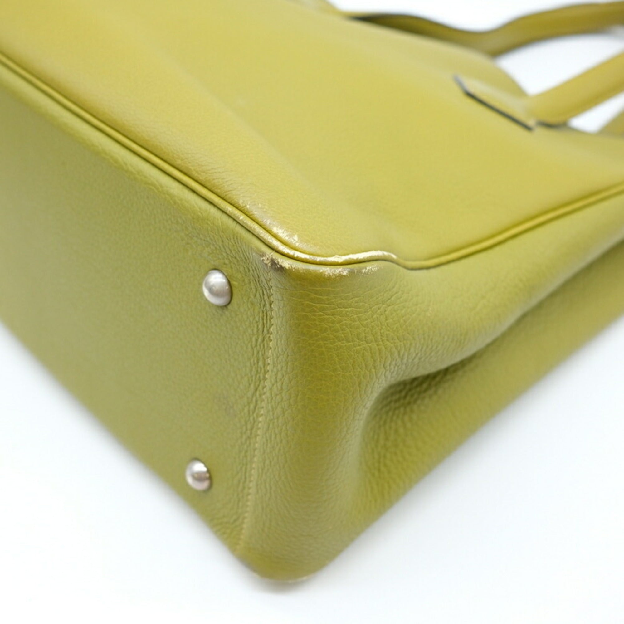 Hermes Anis Green Taurillon Clemence Leather Tote Bag (Pre-Owned)