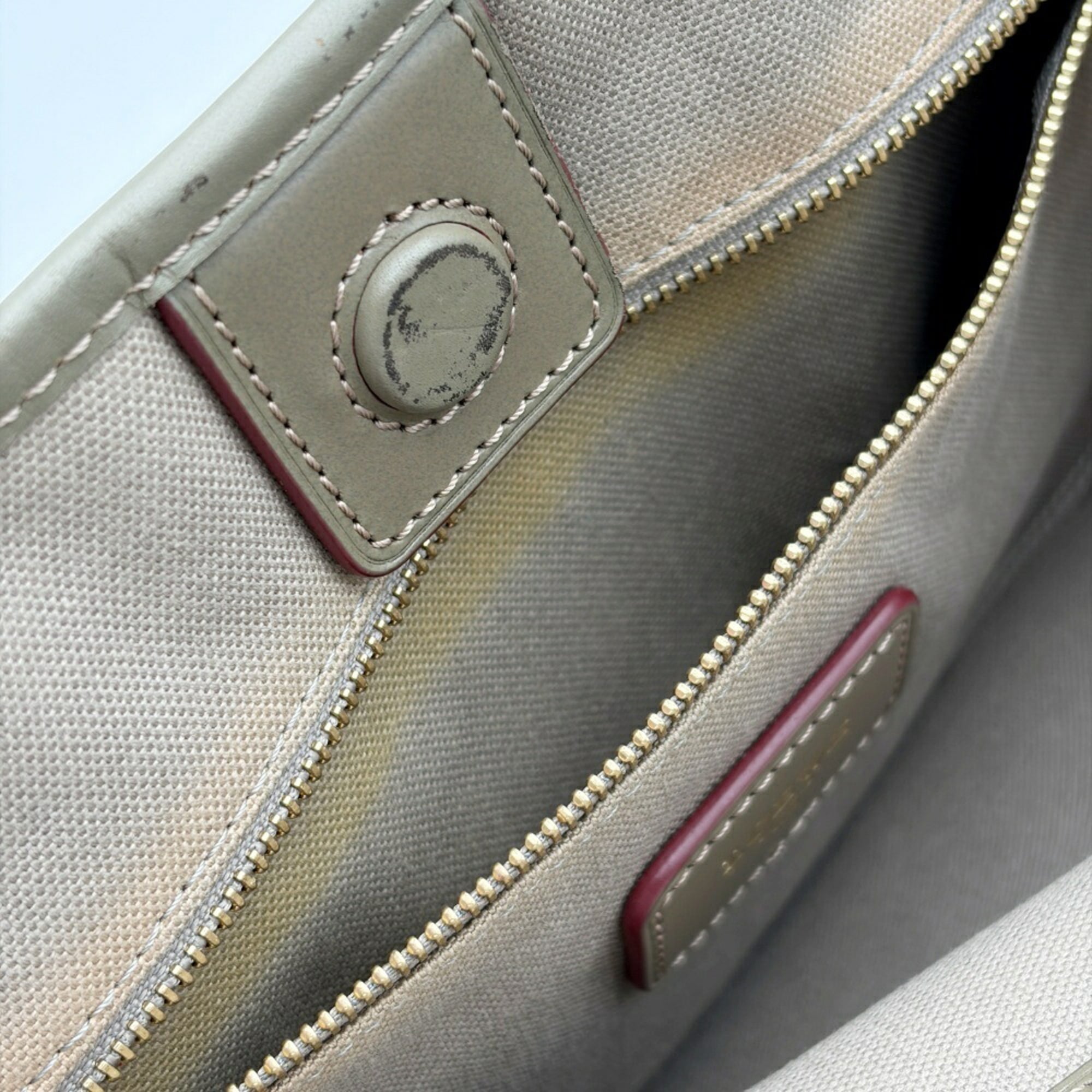 Loewe Gray Khaki Leather Pvc Handbag Tote Bag (Pre-Owned)