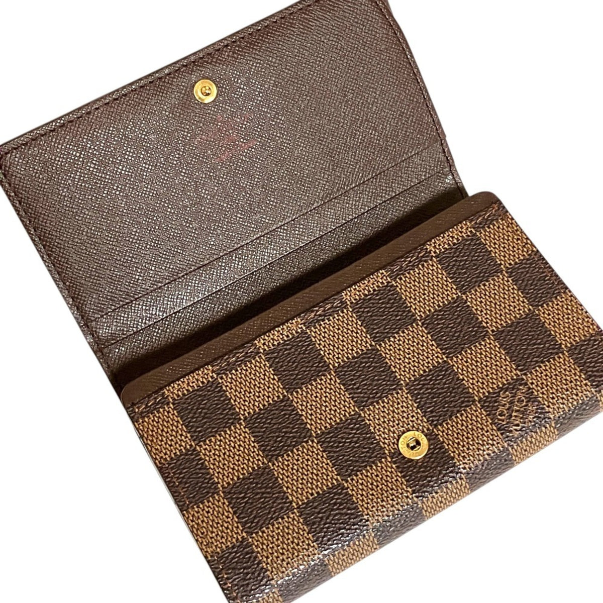 Louis Vuitton Brown Damier Canvas Long Wallet (Bi-Fold) (Pre-Owned)