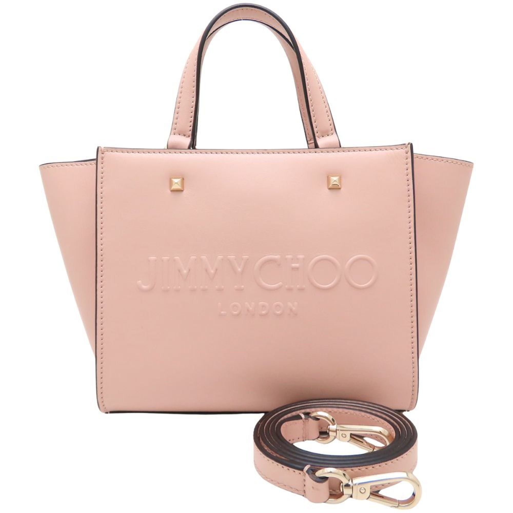 Jimmy Choo Pink Beige Leather Tote Bag (Pre-Owned)
