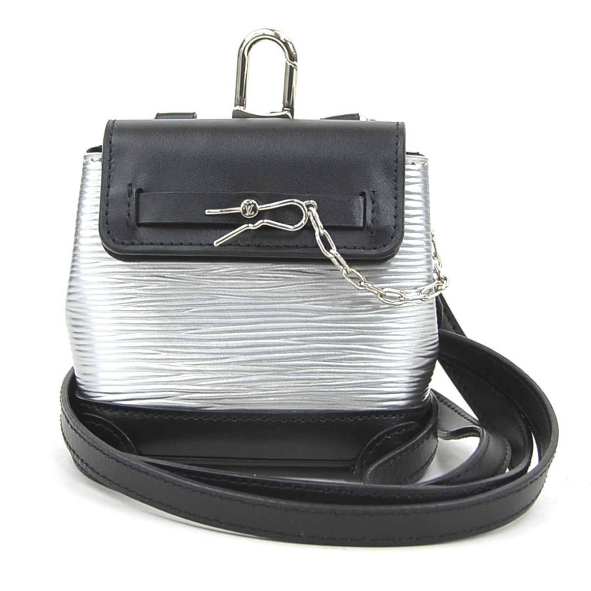 Louis Vuitton Black Silver Epi Leather Shoulder Bag (Pre-Owned)