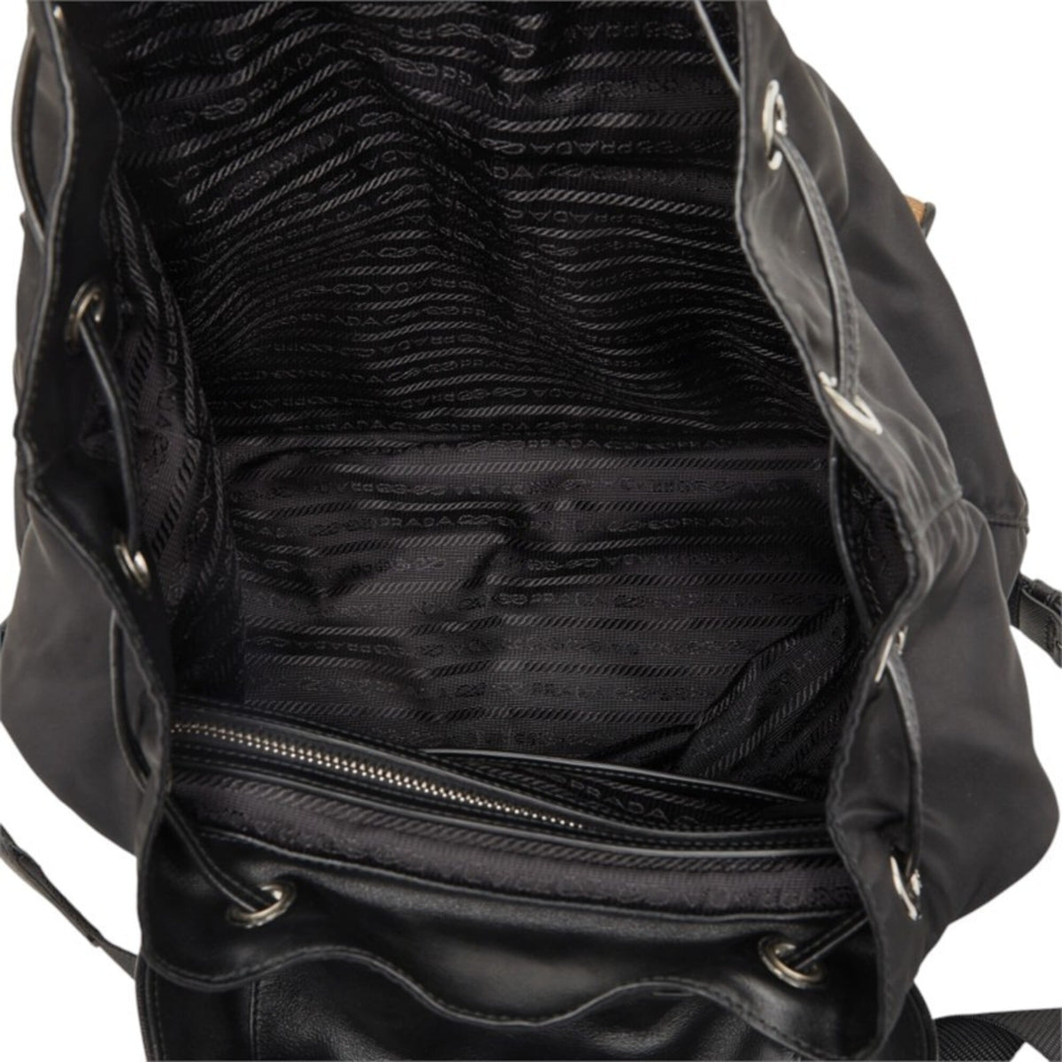 Prada Black Brown Nylon Backpack (Pre-Owned)