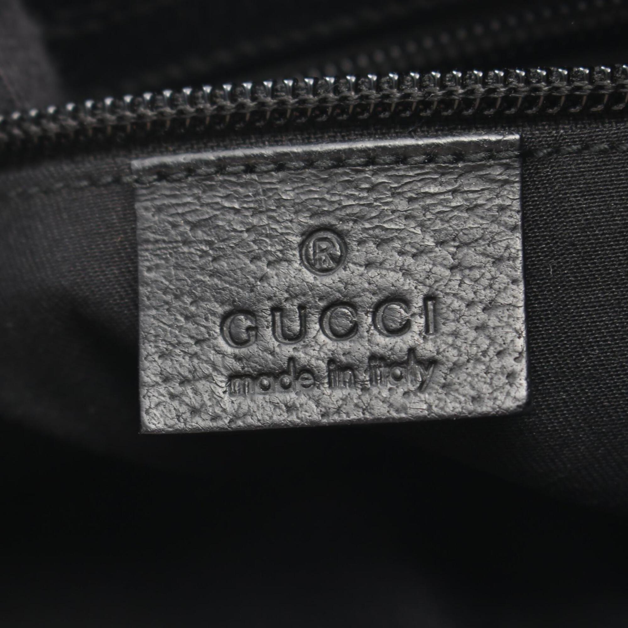 Gucci Black Canvas Leather Handbag Shoulder Bag (Pre-Owned)