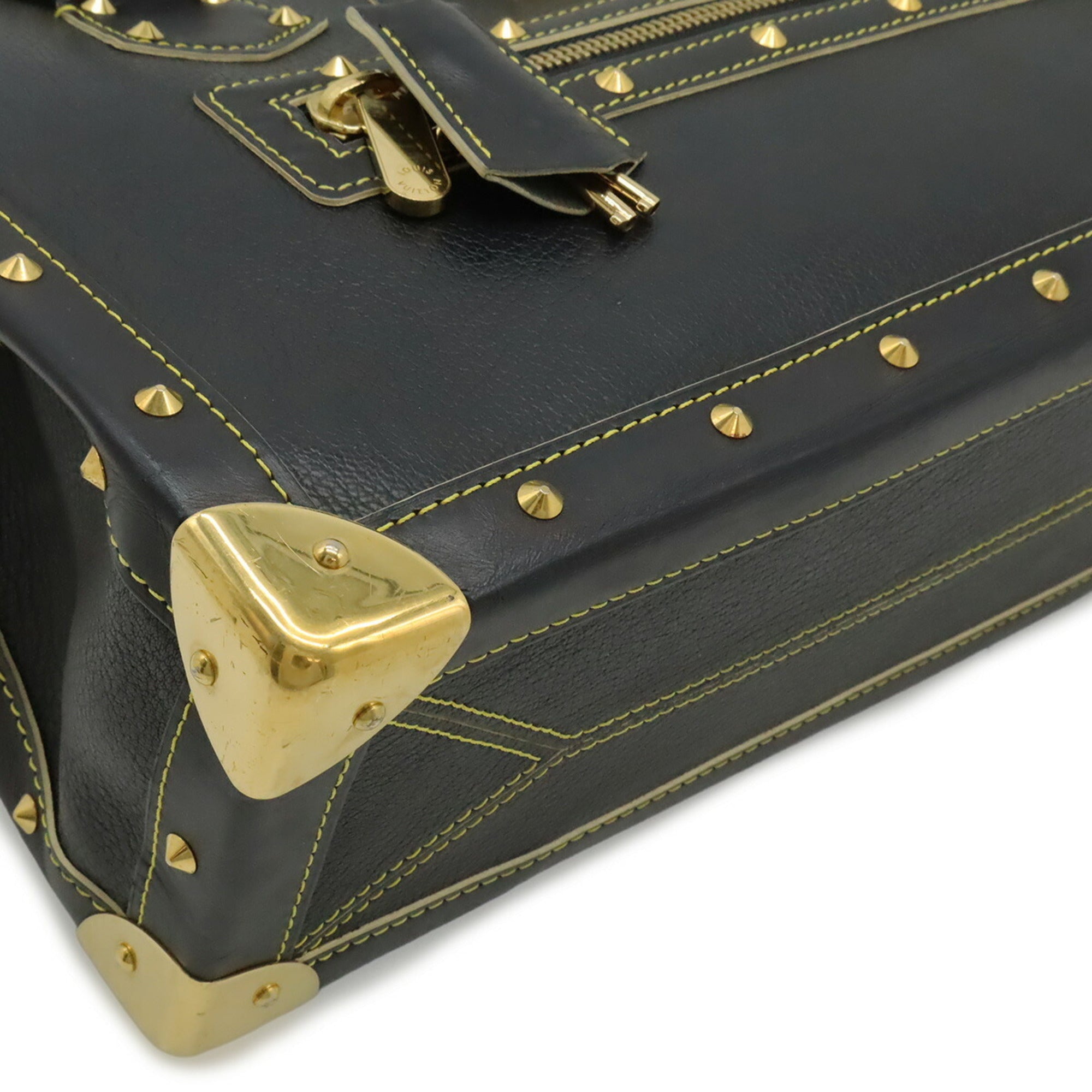 Louis Vuitton Black Noir White Suhali Leather Handbag Tote Bag (Pre-Owned)