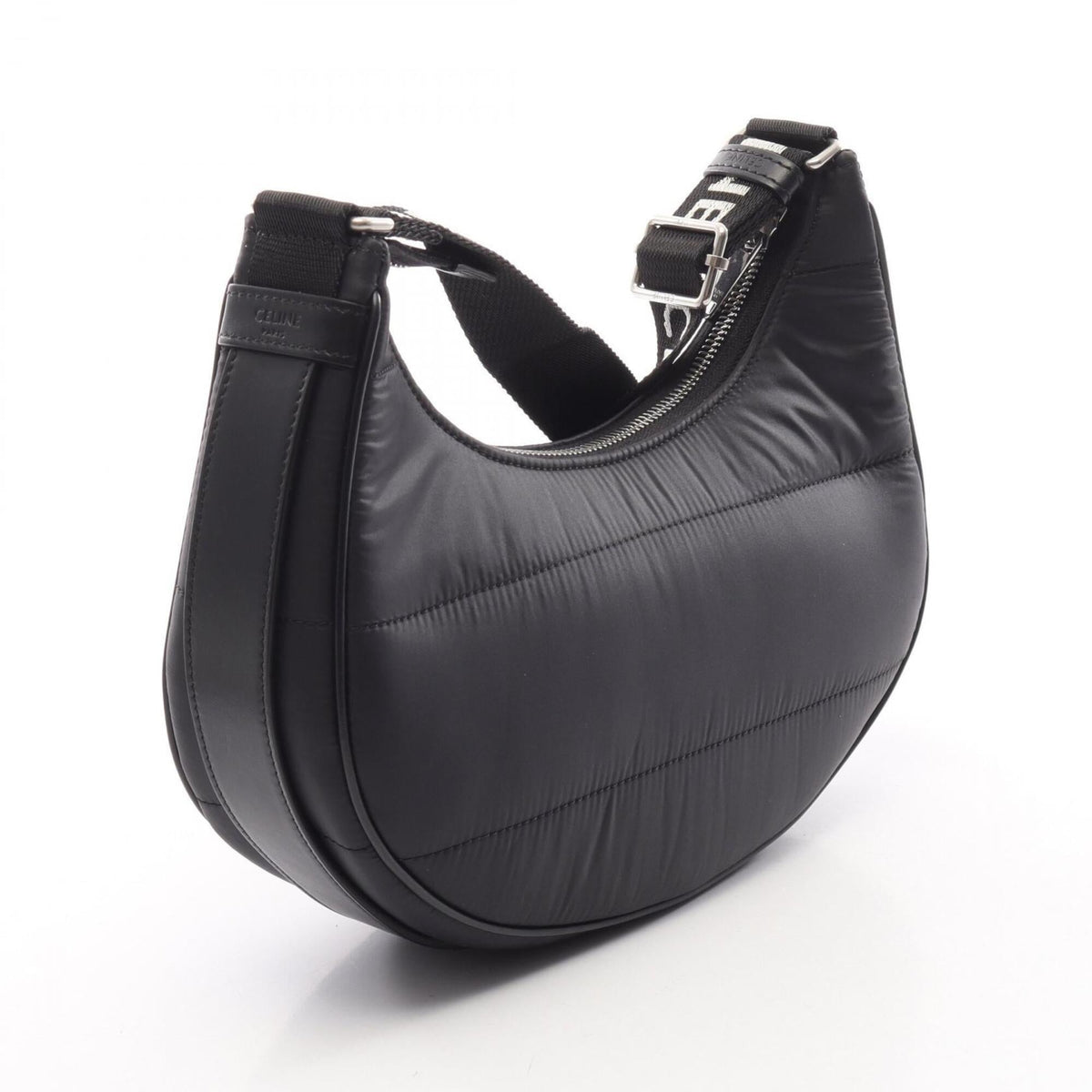 Celine Black Nylon Leather Handbag Shoulder Bag (Pre-Owned)