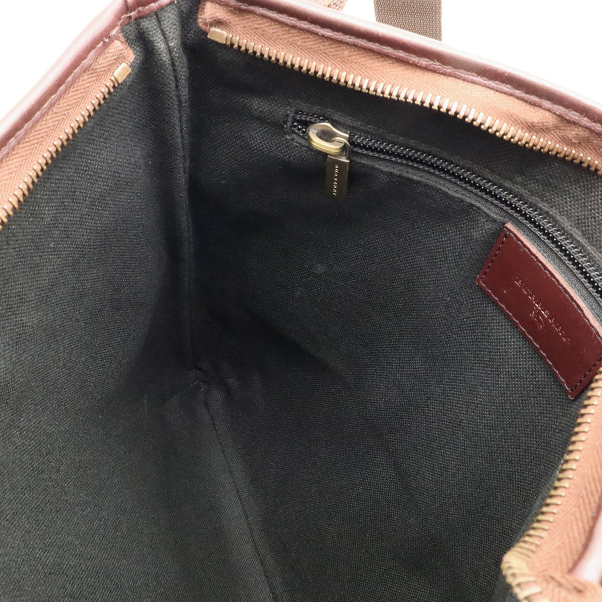 Burberry Beige Black Bordeaux Dark Brown Coated Canvas Leather Shoulder Bag (Pre-Owned)