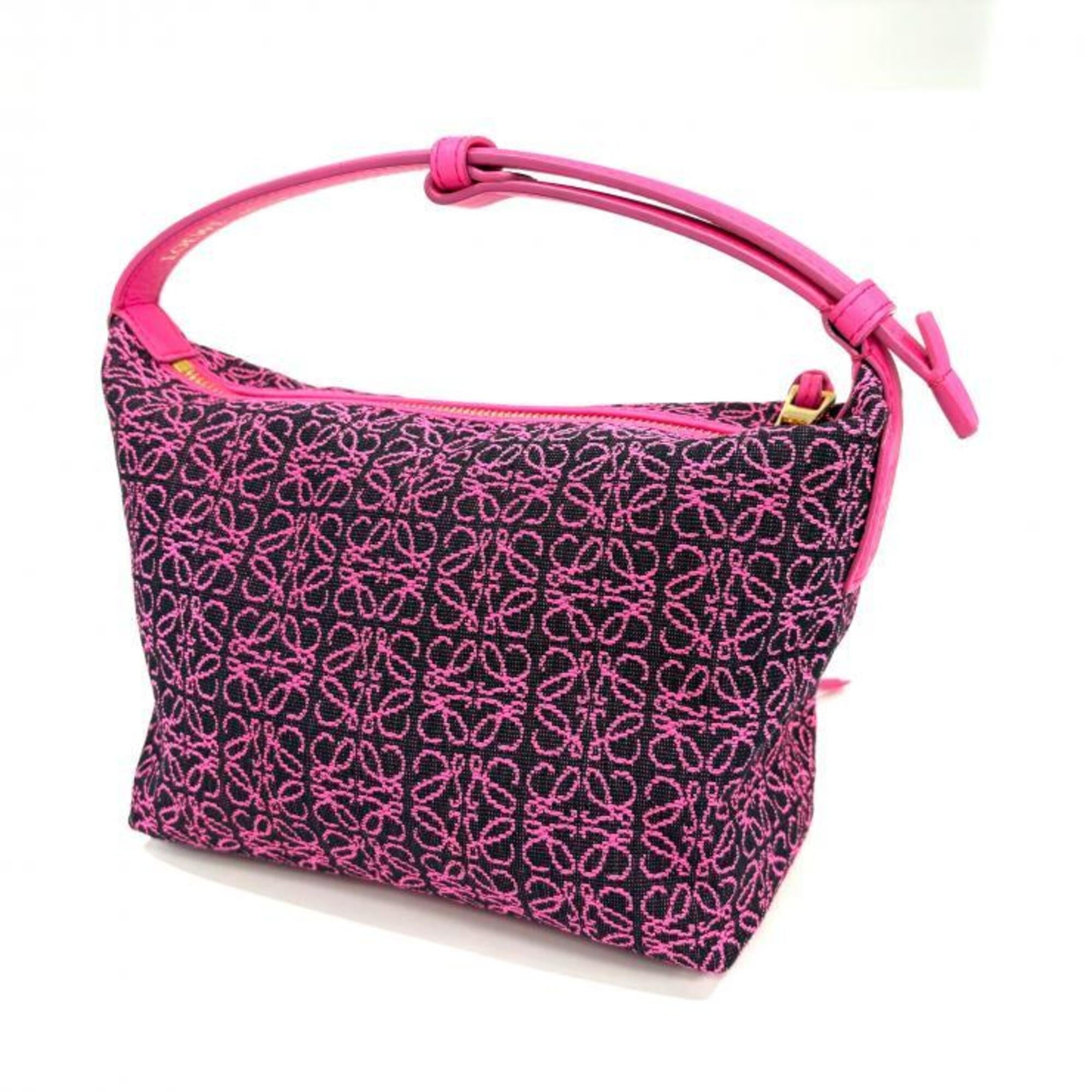 Loewe Black Pink Canvas Leather Shoulder Bag (Pre-Owned)