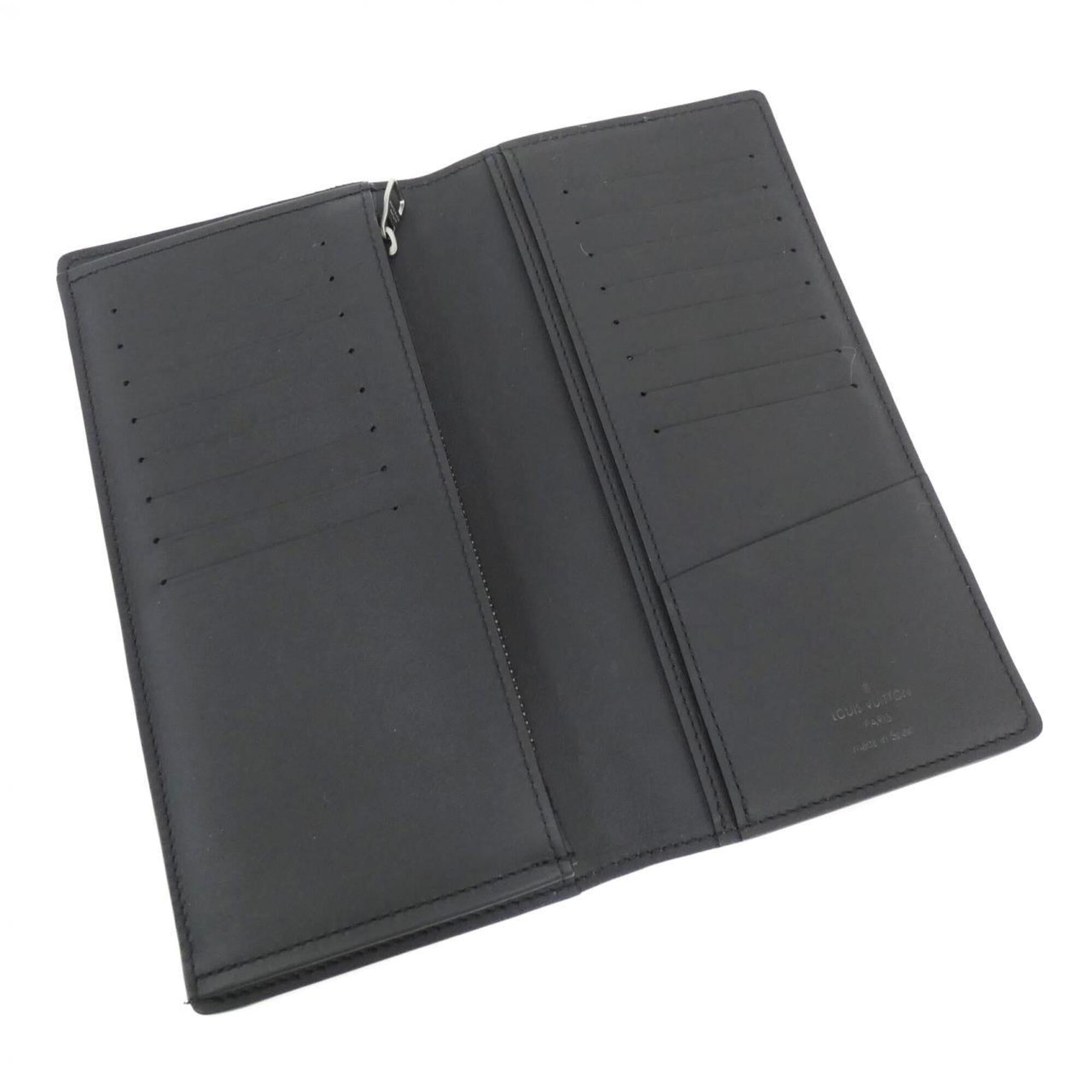 Louis Vuitton Black Leather Long Wallet (Bi-Fold) (Pre-Owned)