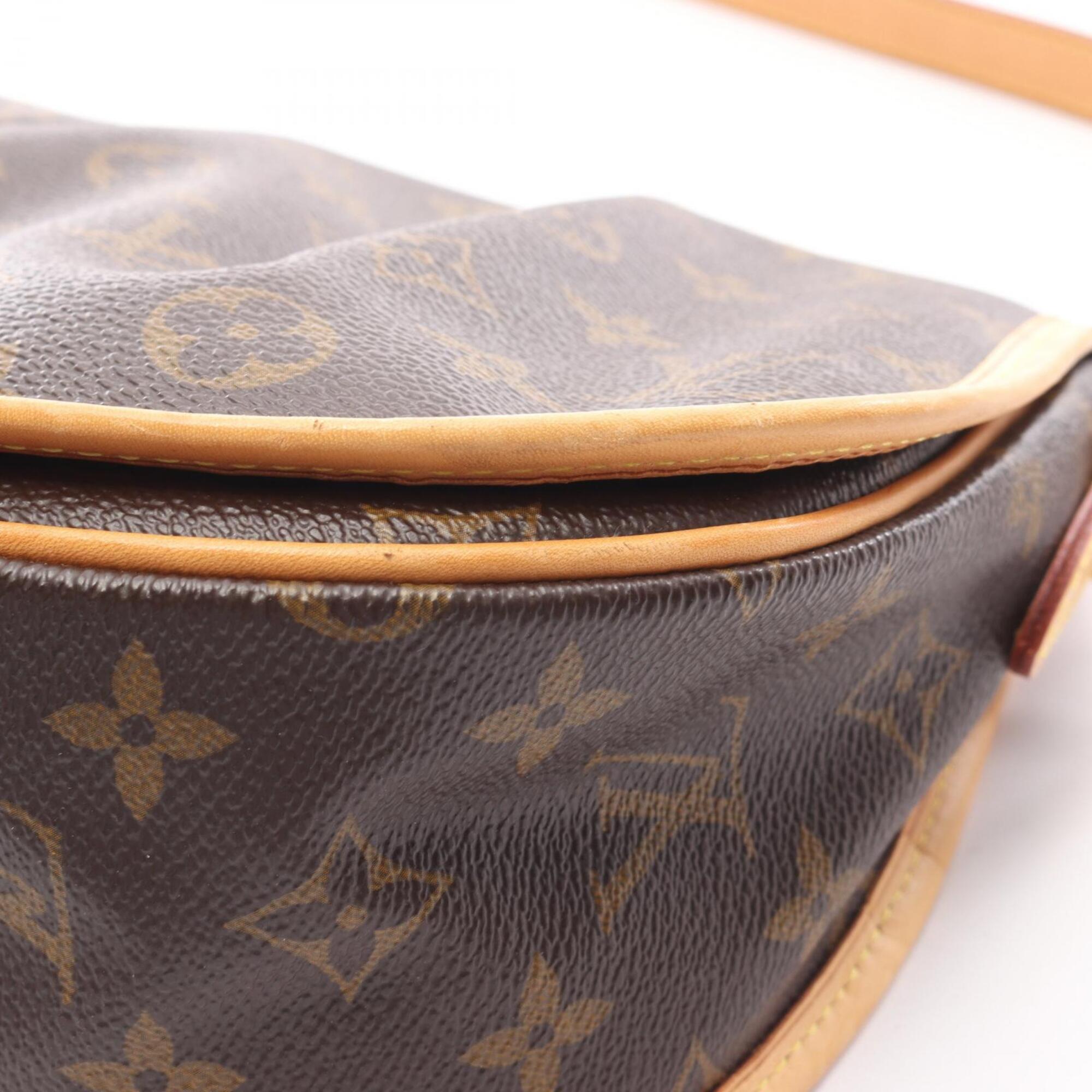 Louis Vuitton Brown Monogram Coated Canvas Leather Shoulder Bag (Pre-Owned)