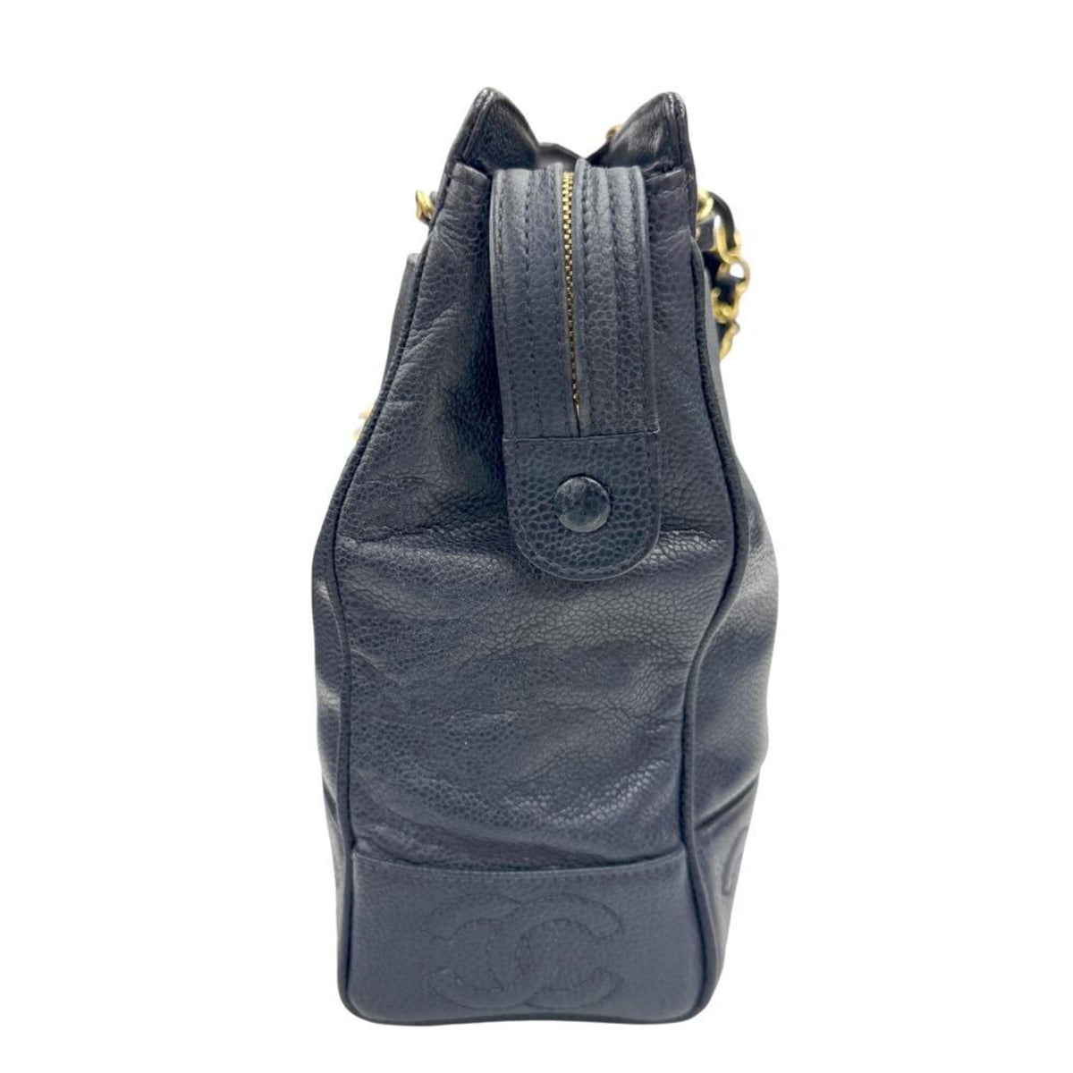 Chanel Navy Grained Calfskin Tote Bag (Pre-Owned)