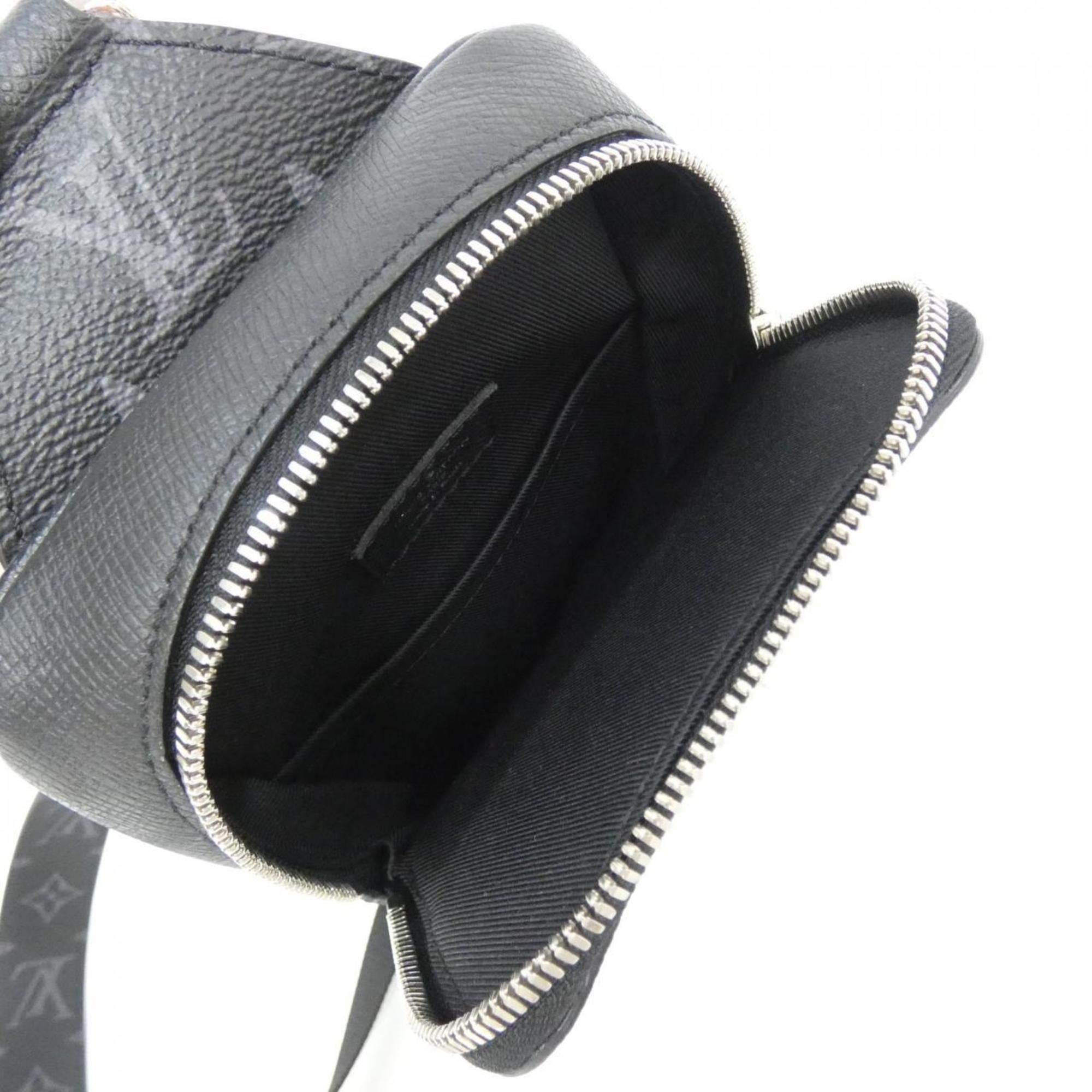 Louis Vuitton Taigarama Black Coated Canvas Leather Shoulder Bag (Pre-Owned)
