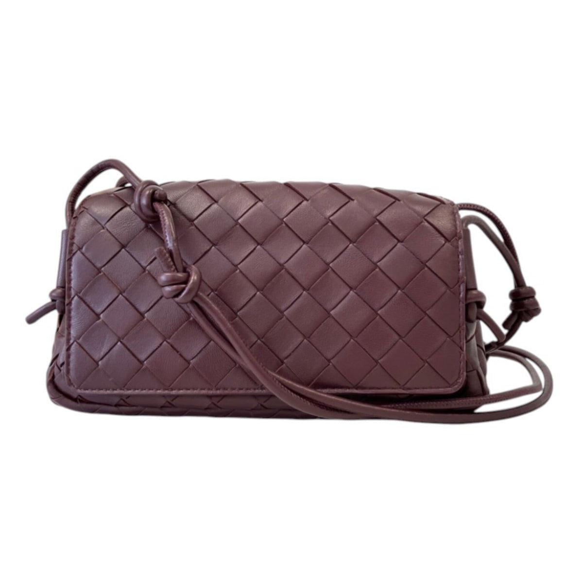 Bottega Veneta Bordeaux Leather Shoulder Bag (Pre-Owned)