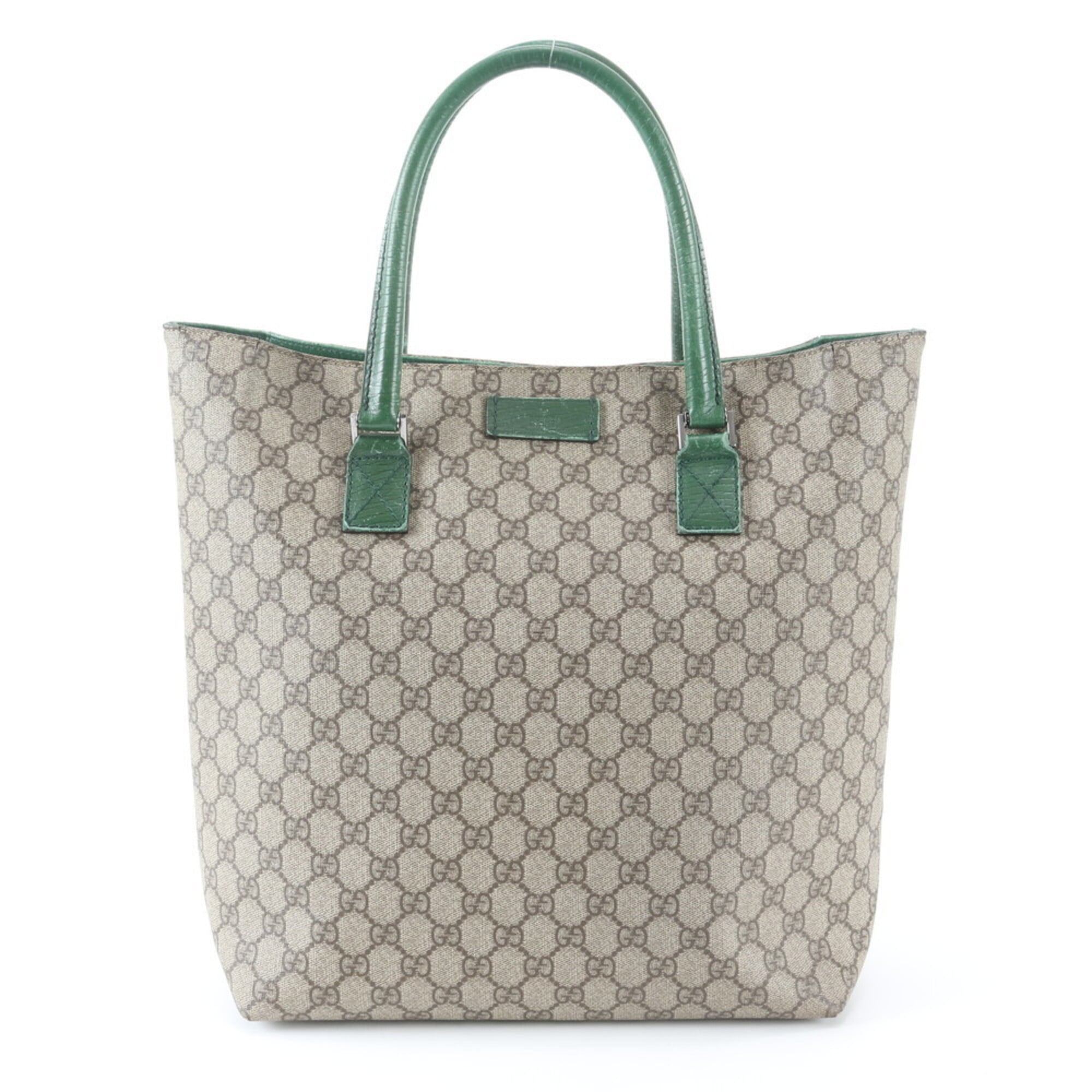 Gucci Grayish Green Gg Supreme Handbag Tote Bag (Pre-Owned)