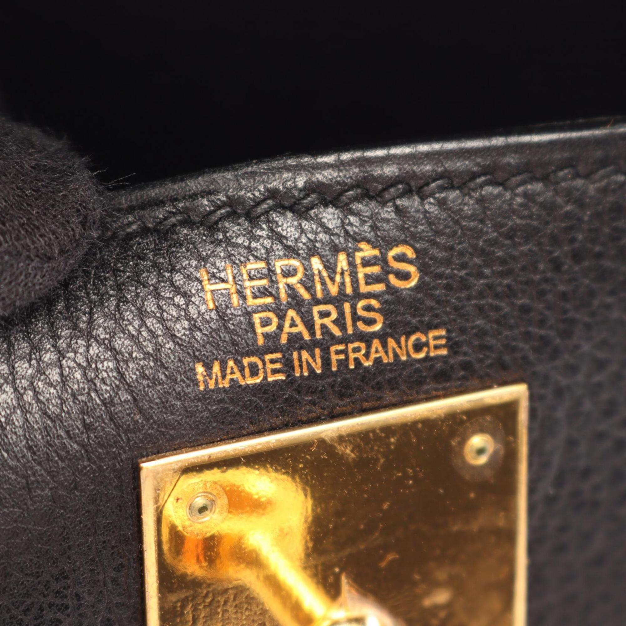 Hermes Black Evergrain Leather Handbag (Pre-Owned)