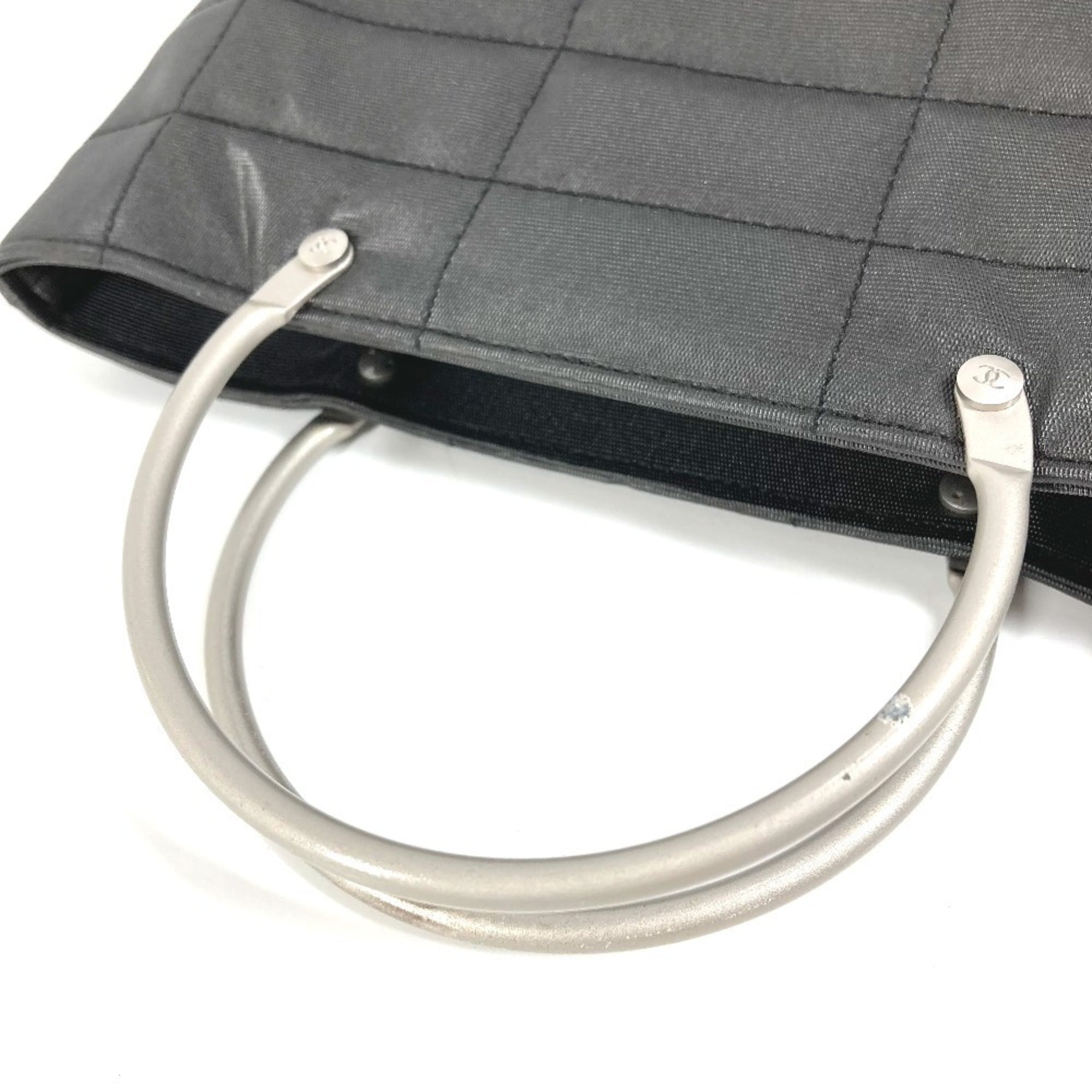 Chanel Chocolate Bar Gray Nylon Handbag Tote Bag (Pre-Owned)