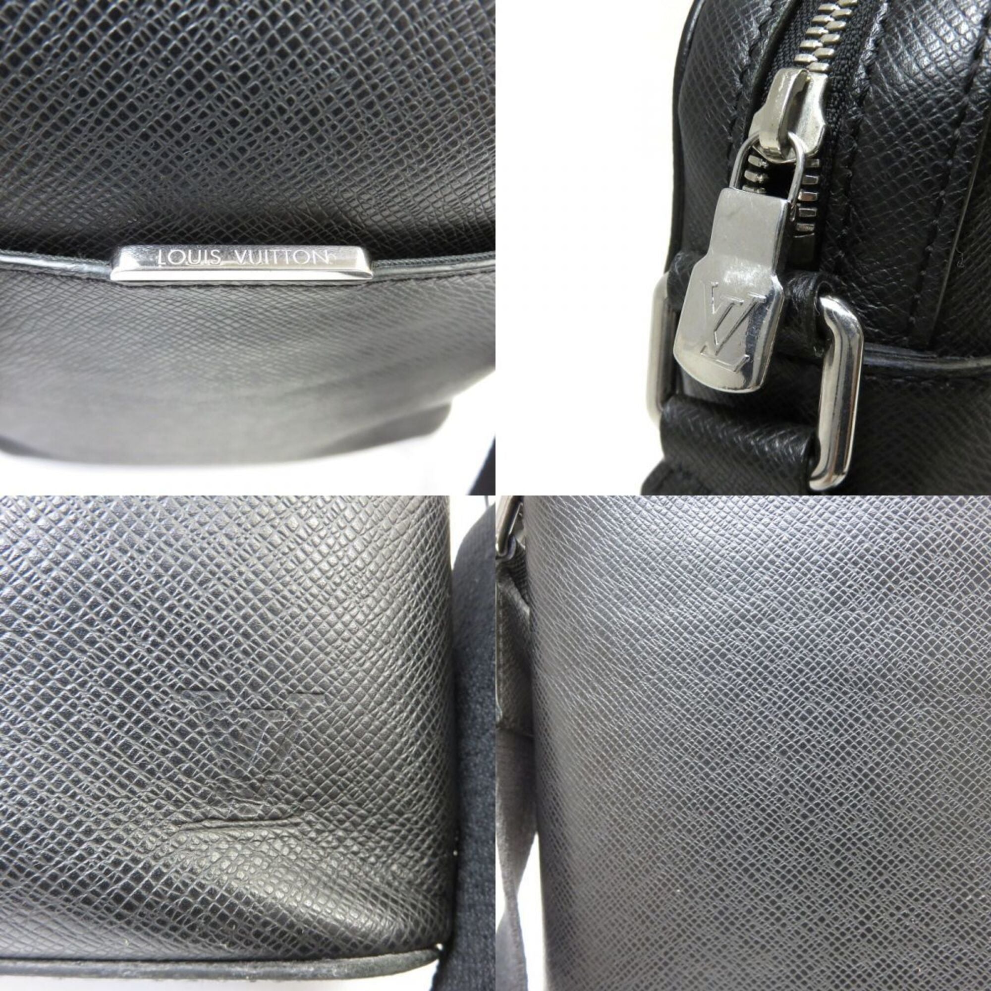 Louis Vuitton Noir Taiga Leather Pochette Shoulder Bag (Pre-Owned)