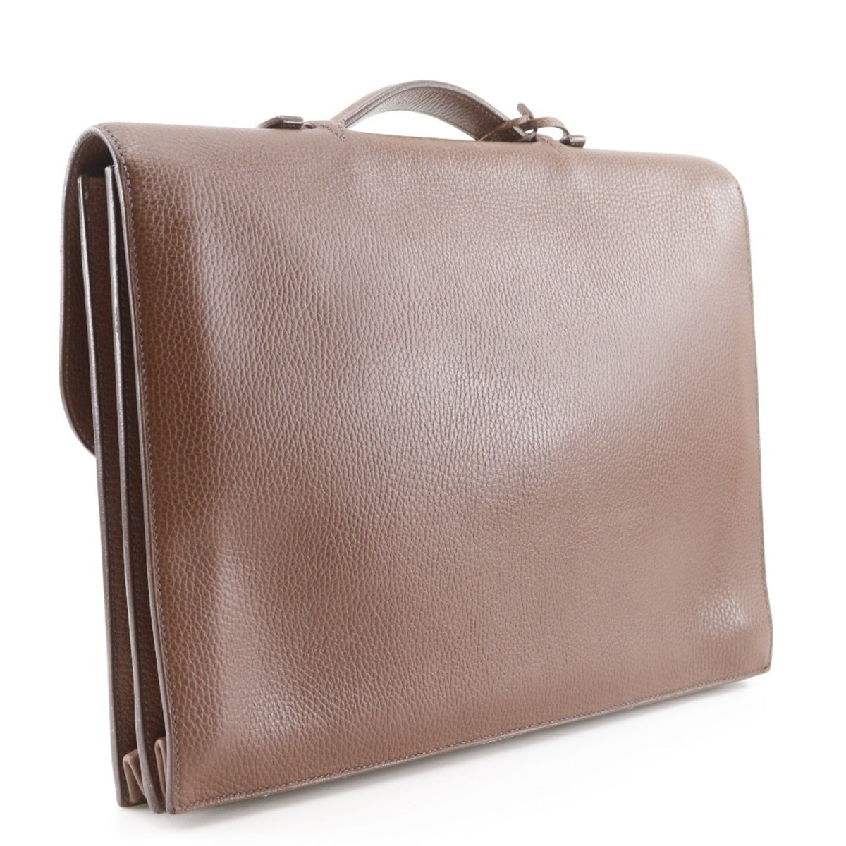 Hermes Sac A Depeche Brown Fjord Leather Briefcase (Pre-Owned)
