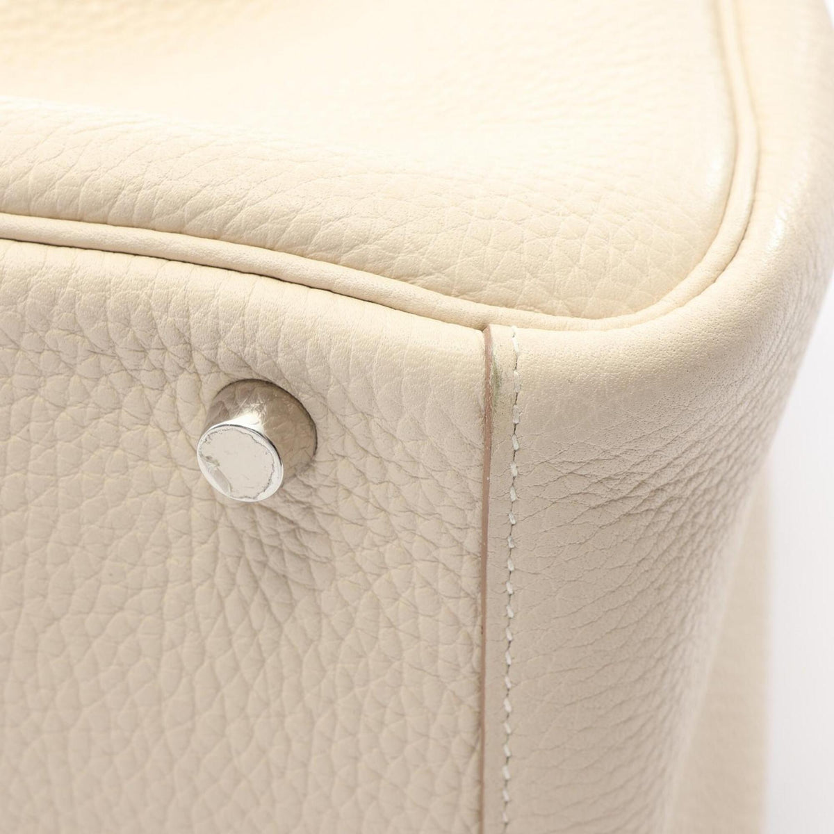 Hermes Ivory Taurillon Clemence Leather Handbag Shoulder Bag (Pre-Owned)