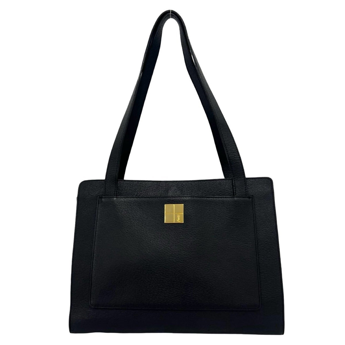 Yves Saint Laurent Black Leather Shoulder Bag Tote Bag (Pre-Owned)