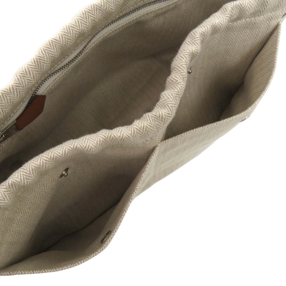 Hermes Beige Brown Cotton Pouch (Pre-Owned)