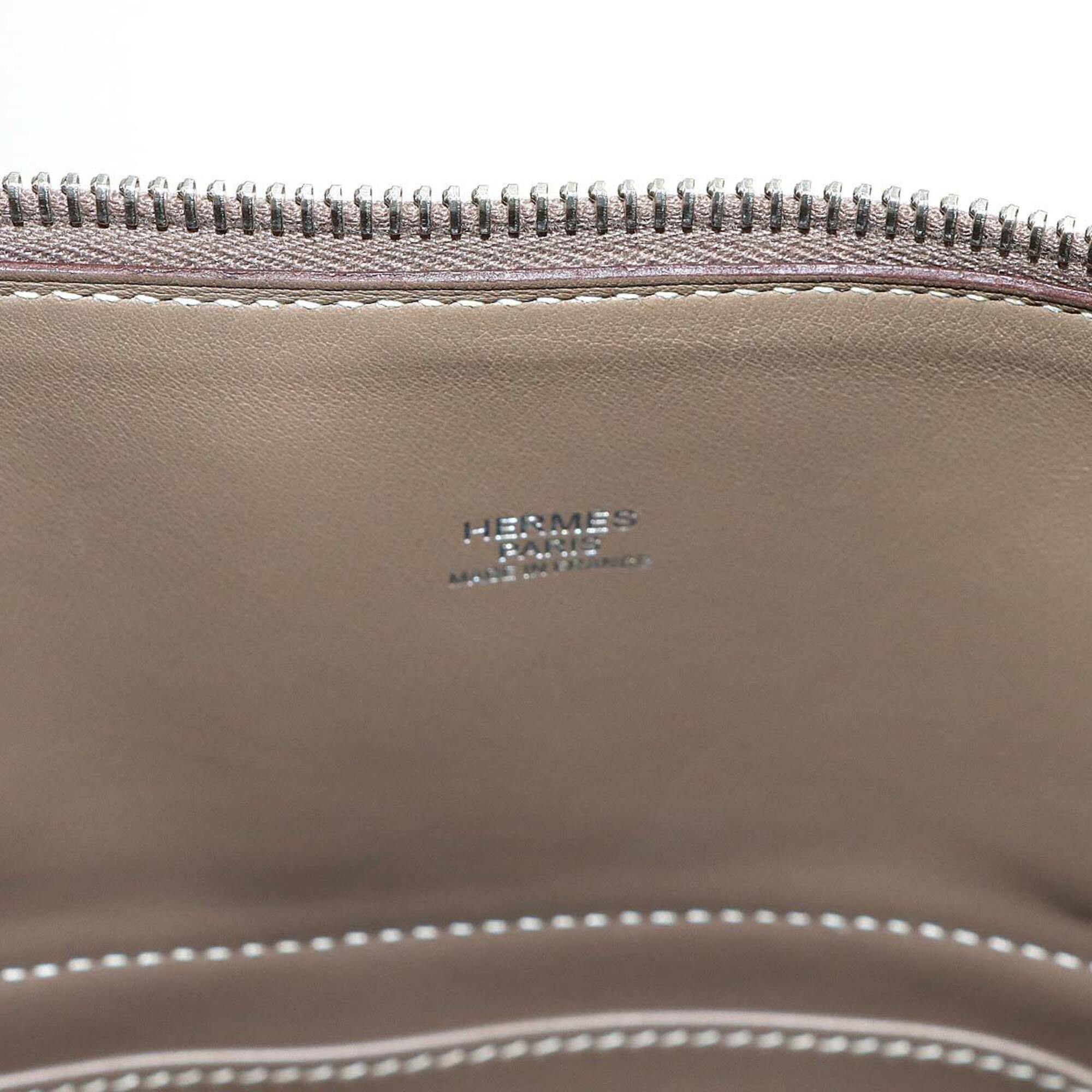 Hermes Etoupe Gray Taurillon Clemence Leather Handbag (Pre-Owned)