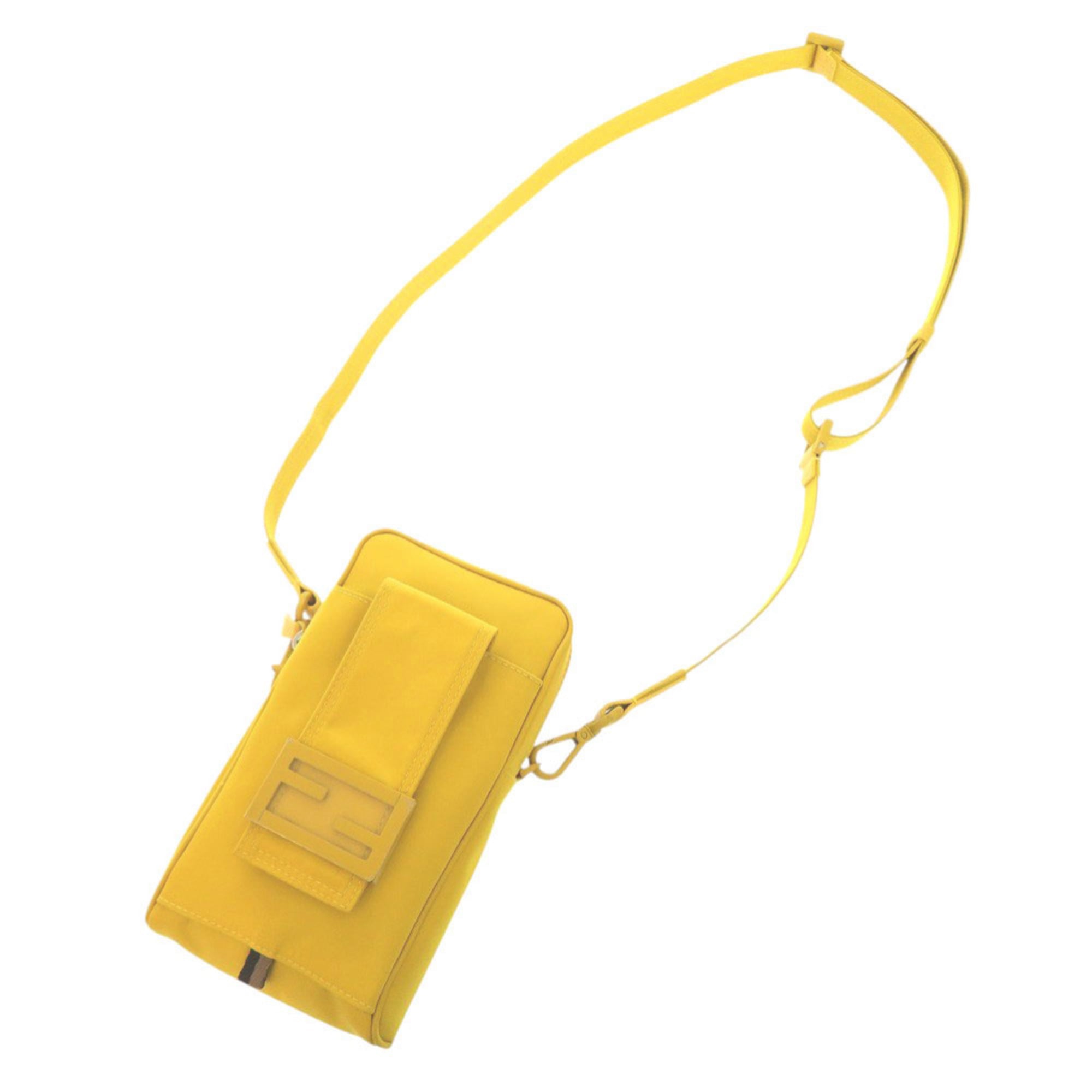 Fendi Yellow Nylon Pouch Shoulder Bag (Pre-Owned)