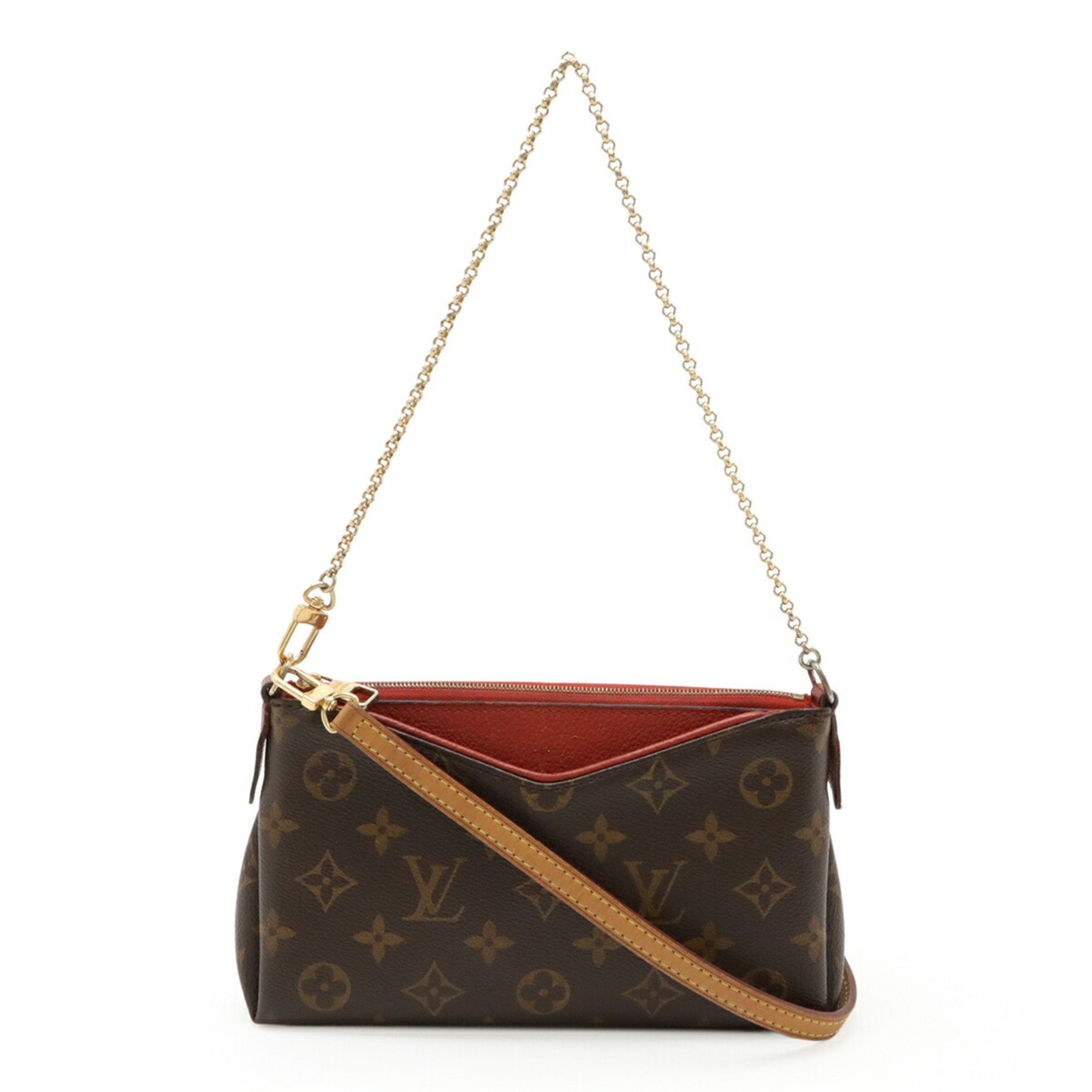 Louis Vuitton Cerise Monogram Red Color Monogram Leather Clutch Bag Shoulder Bag (Pre-Owned)