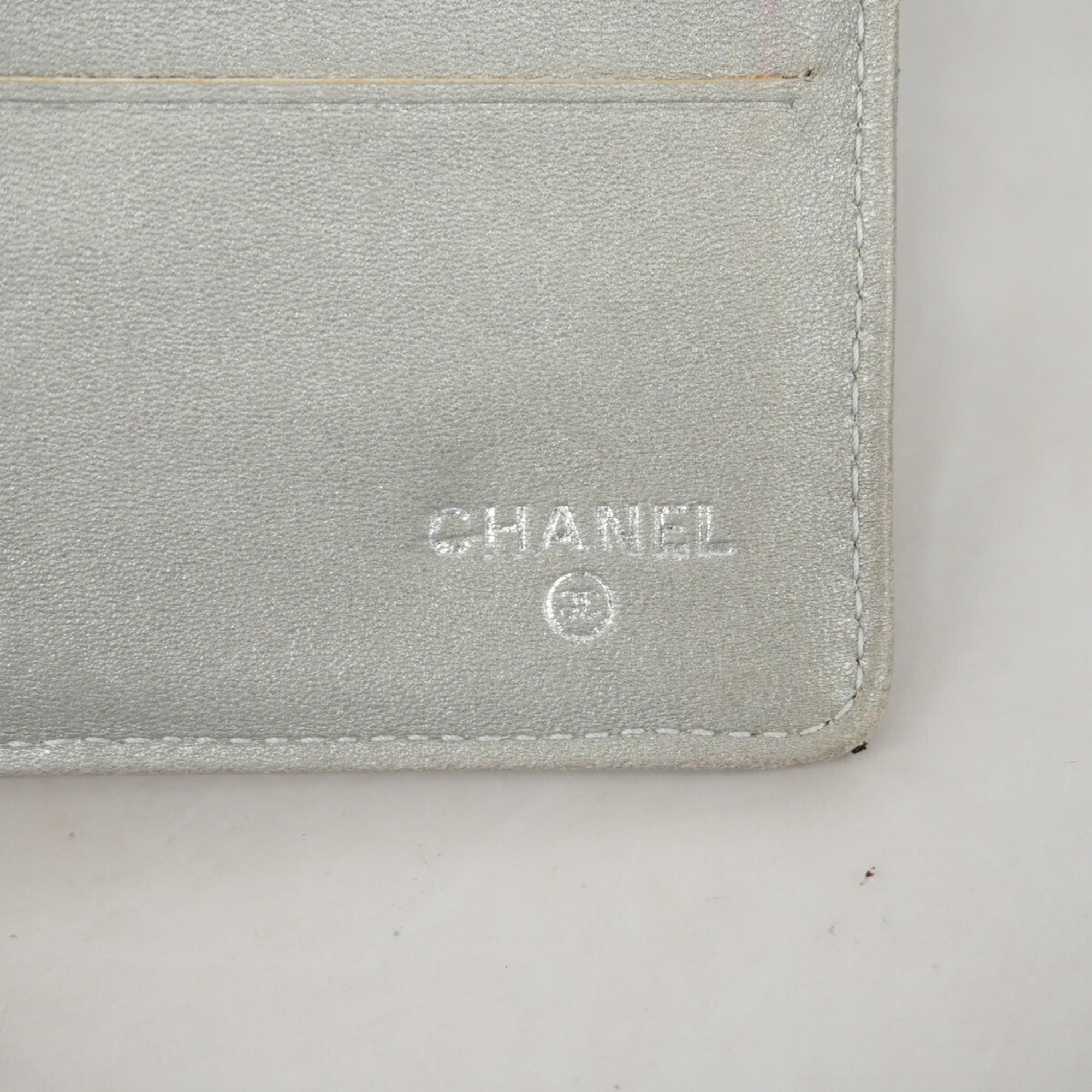 Chanel Black Leather Long Wallet (Tri-Fold) (Pre-Owned)