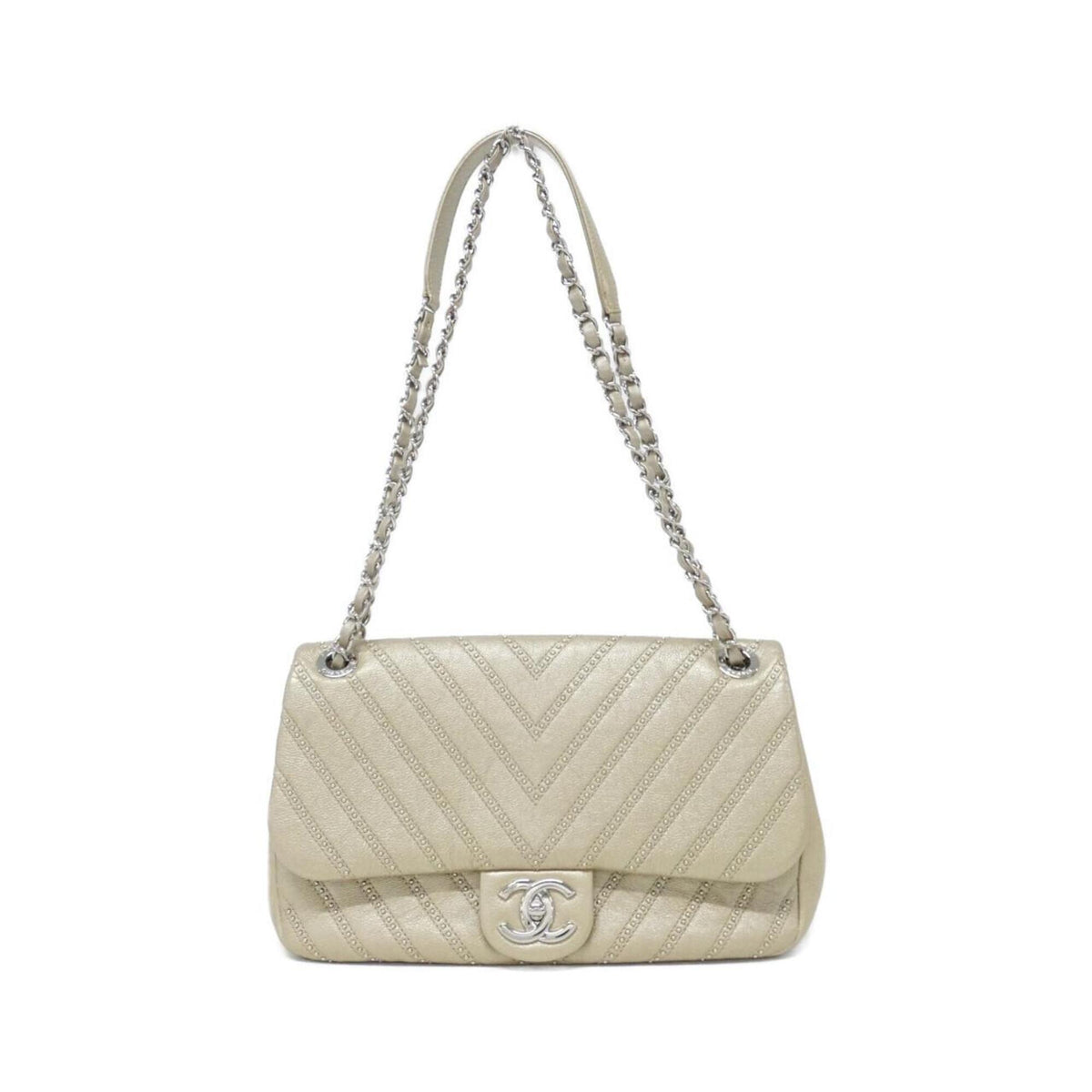 Chanel Gold Leather Shoulder Bag (Pre-Owned)