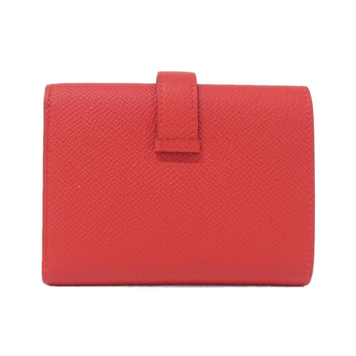 Hermes Red Color Epsom Leather Wallet (Tri-Fold) (Pre-Owned)