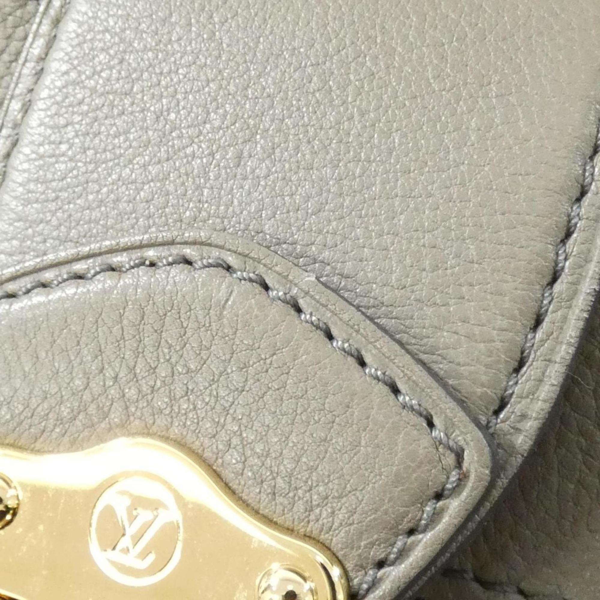 Louis Vuitton Mahina Taupe Leather Shoulder Bag (Pre-Owned)