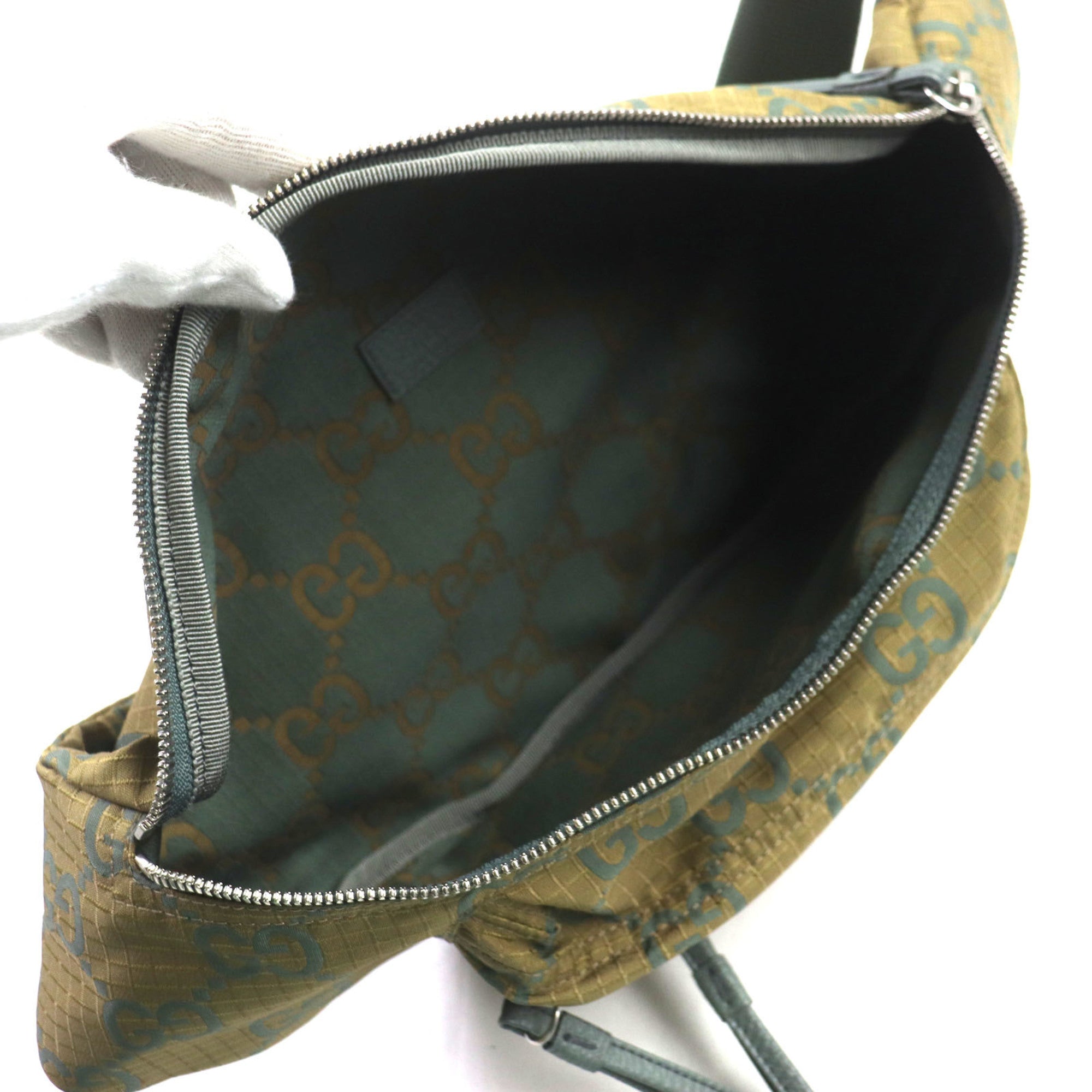Gucci Khaki Nylon Leather Fanny Pack (Pre-Owned)
