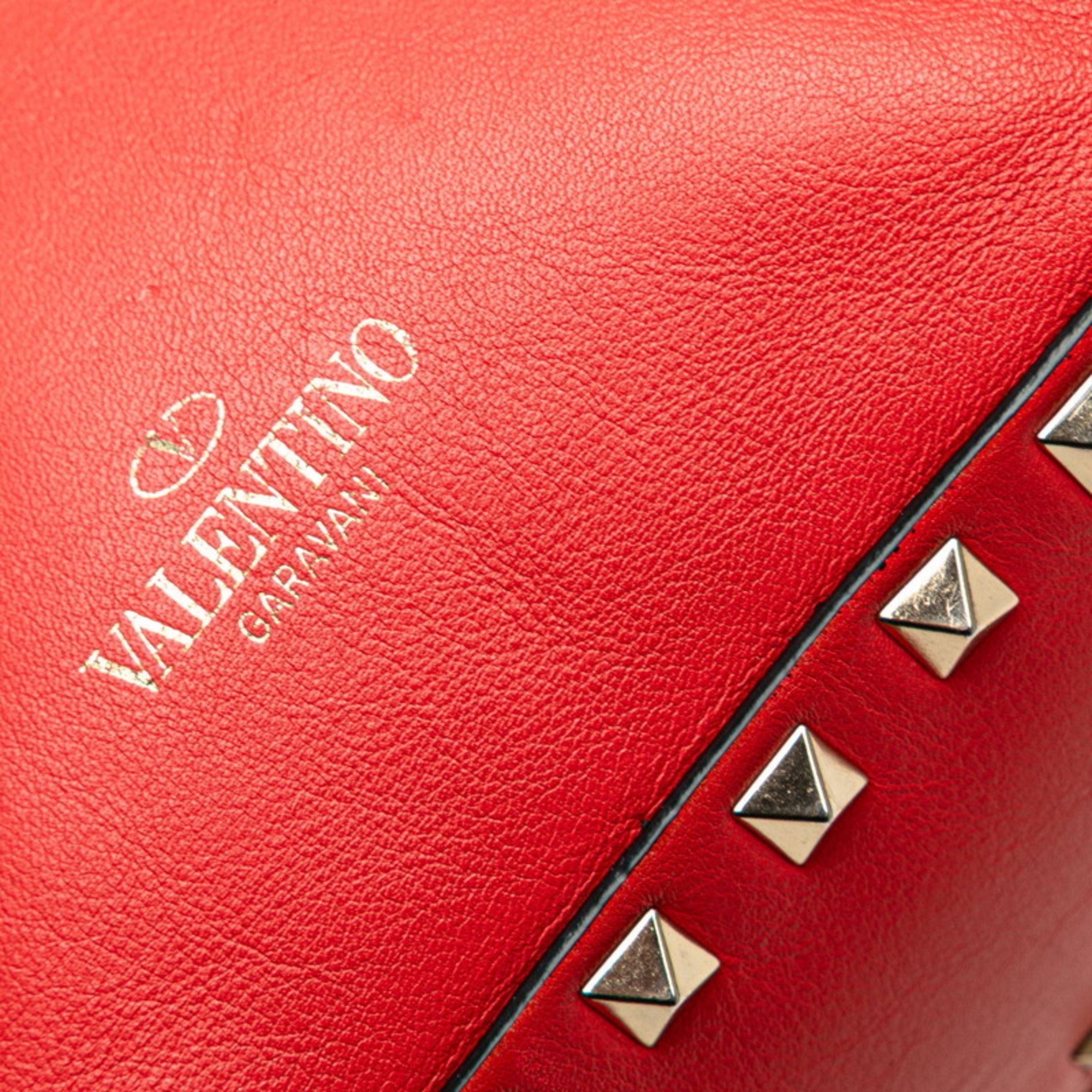 Valentino Red Color Leather Backpack (Pre-Owned)
