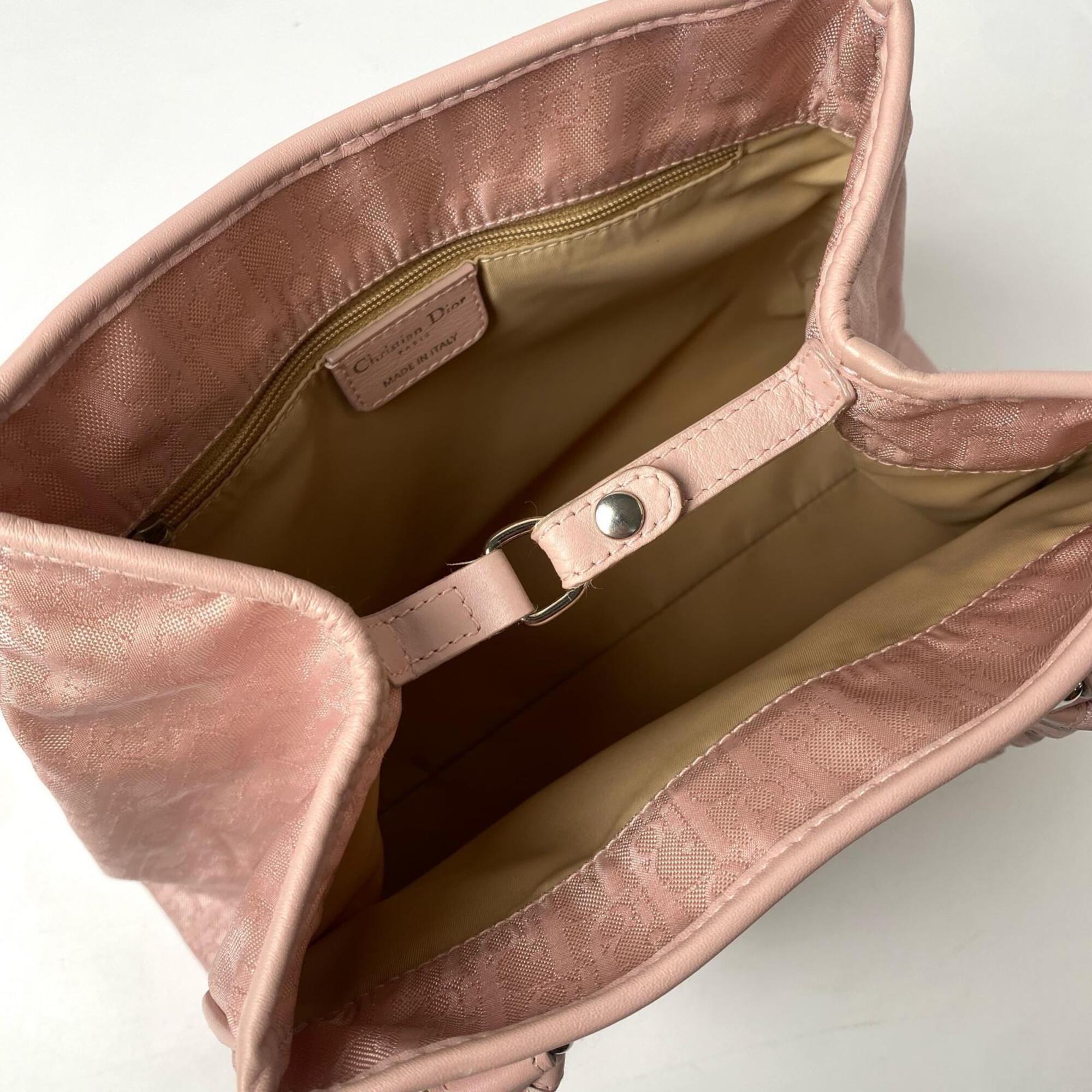 Christian Dior Pink Canvas Handbag Tote Bag (Pre-Owned)