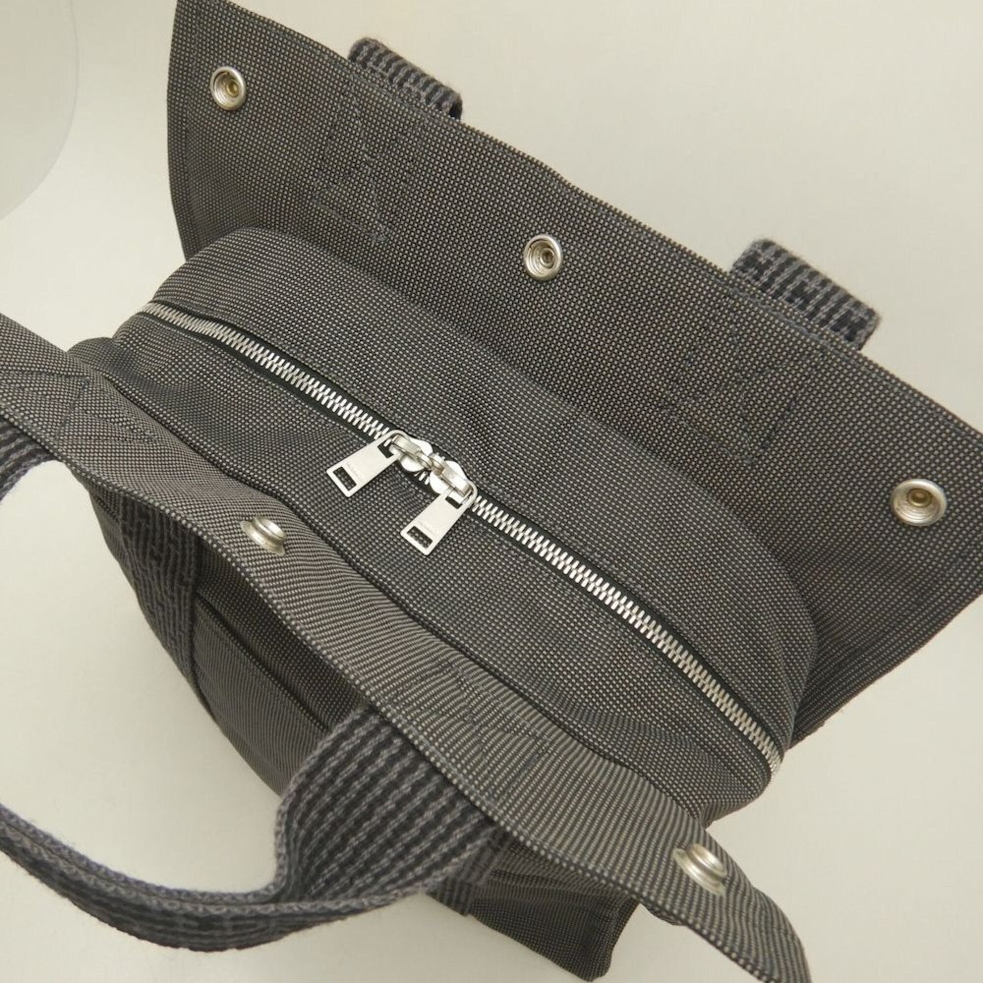 Hermes Gray Nylon Canvas Backpack (Pre-Owned)
