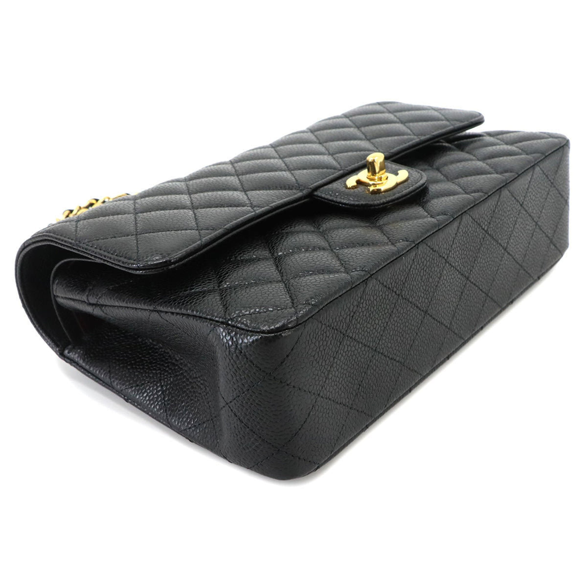Chanel Black Grained Calfskin Handbag Shoulder Bag (Pre-Owned)