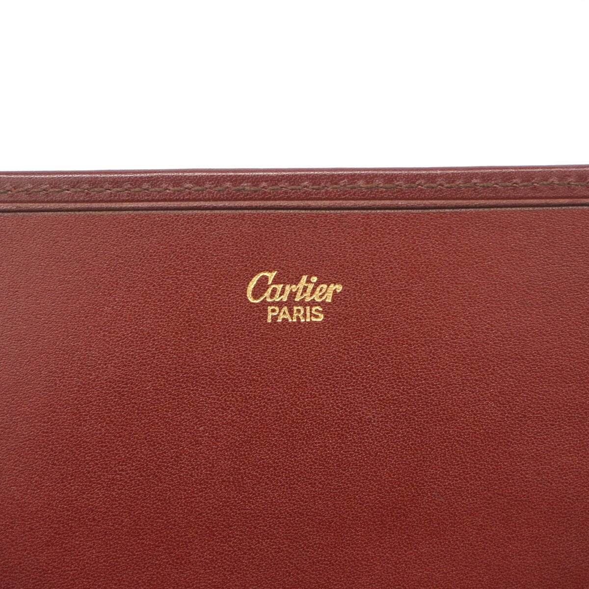 Cartier Bordeaux Leather Clutch Bag (Pre-Owned)