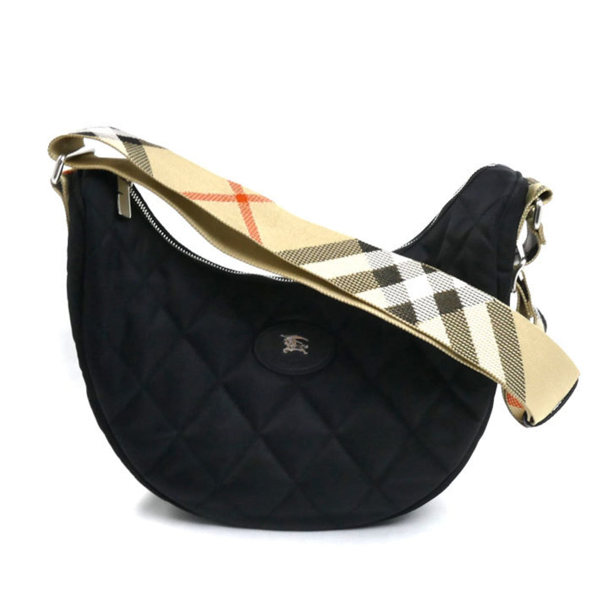 Burberry Black Nylon Leather Crossbody Bag Shoulder Bag (Pre-Owned)