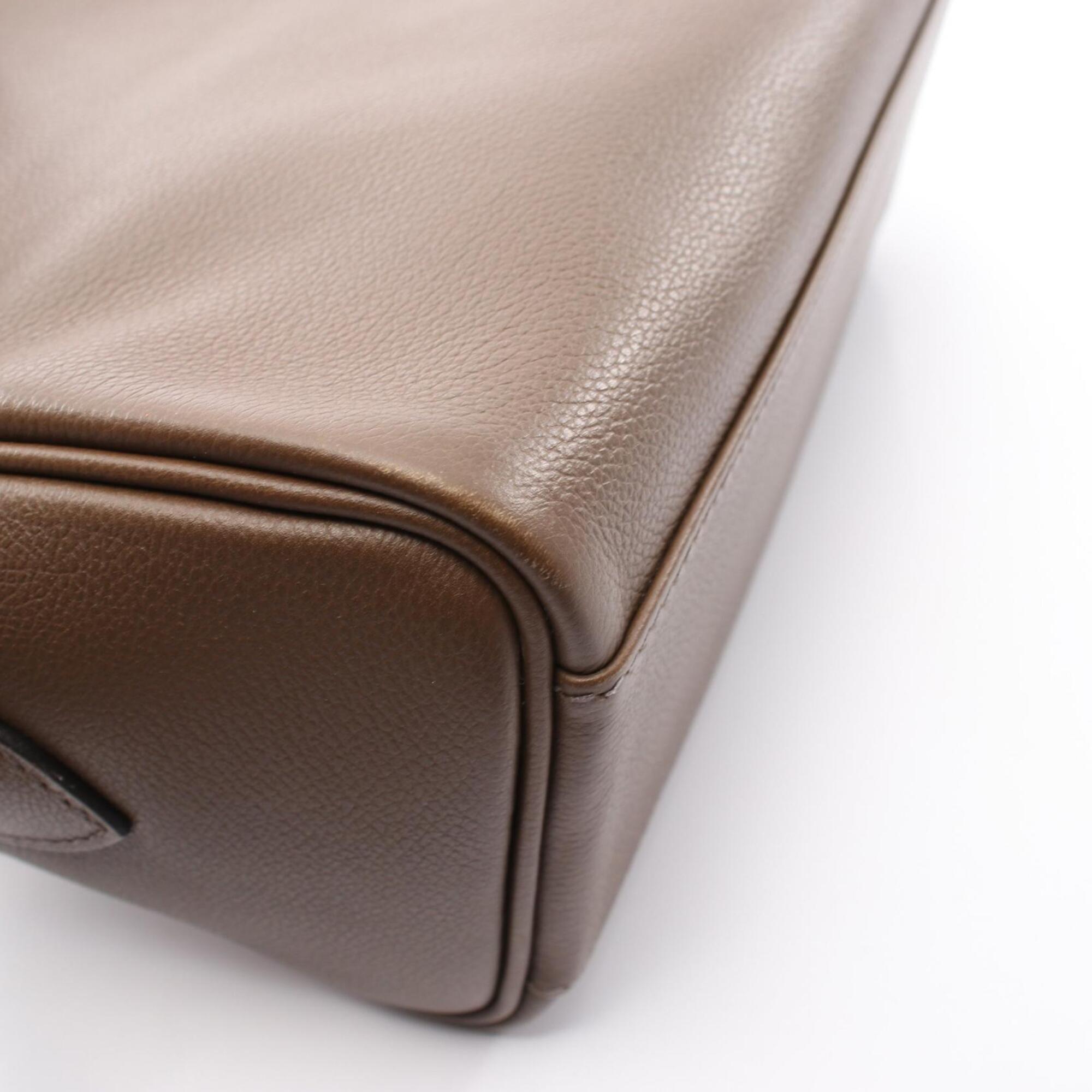 Hermes Brown Evercalf Leather Shoulder Bag (Pre-Owned)